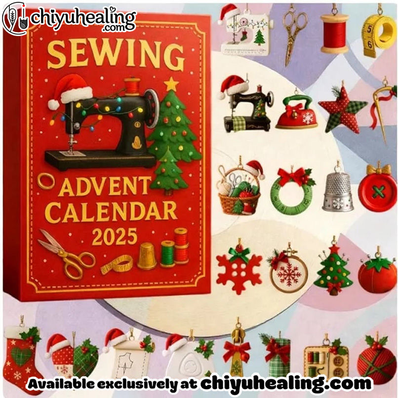 Sewing Advent Calendar 2025, Christmas Countdown Advent Calendar Gift Box with 24 Acrylic Ornaments Sewing Advent Calendar 2025, Christmas Countdown Advent Calendar Gift Box with 24 Acrylic Ornaments