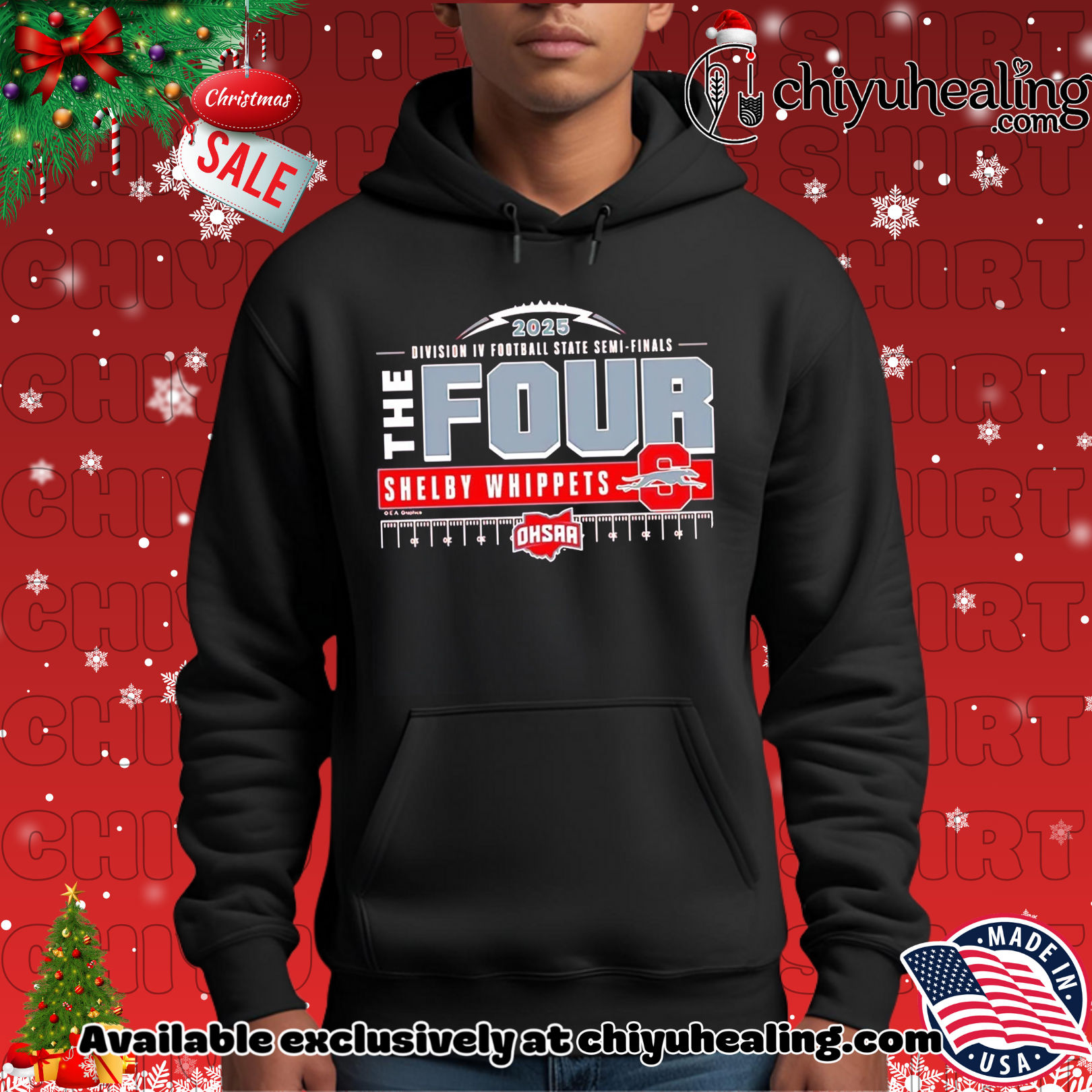 Shelby Whippets 2025 MHSAA Football D4 The Four shirt, Hoodie, Sweatshirt, Poster Canvas, Mug, Ornaments