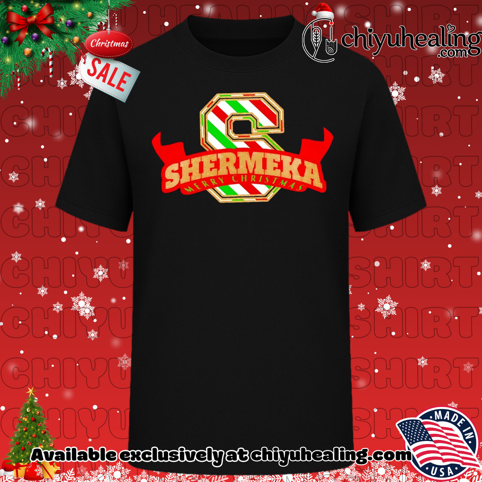 Shermeka Merry Christmas logo style shirt, Hoodie, Sweatshirt, Poster Canvas, Mug, Ornaments