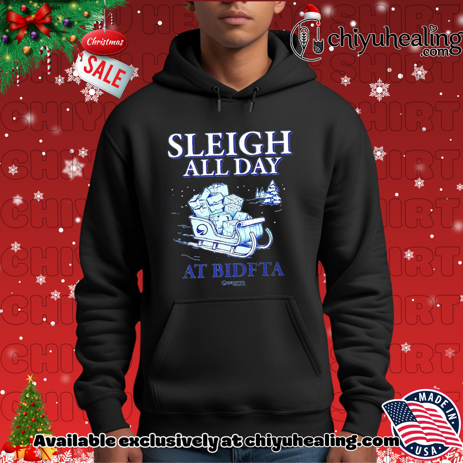 Sleigh All Day with BidFTA a sled shirt, Hoodie, Sweatshirt, Poster Canvas, Mug, Ornaments
