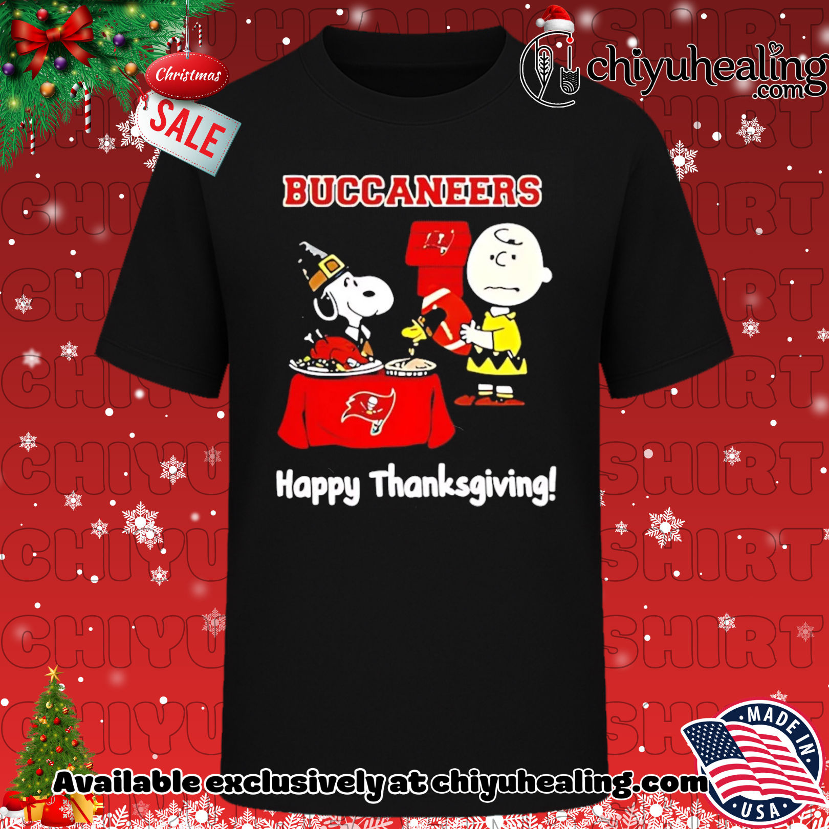 Snoopy and Charlie Brown X Tampa Bay Buccaneers Thanksgiving shirt, Hoodie, Sweatshirt, Poster Canvas, Mug, Ornaments