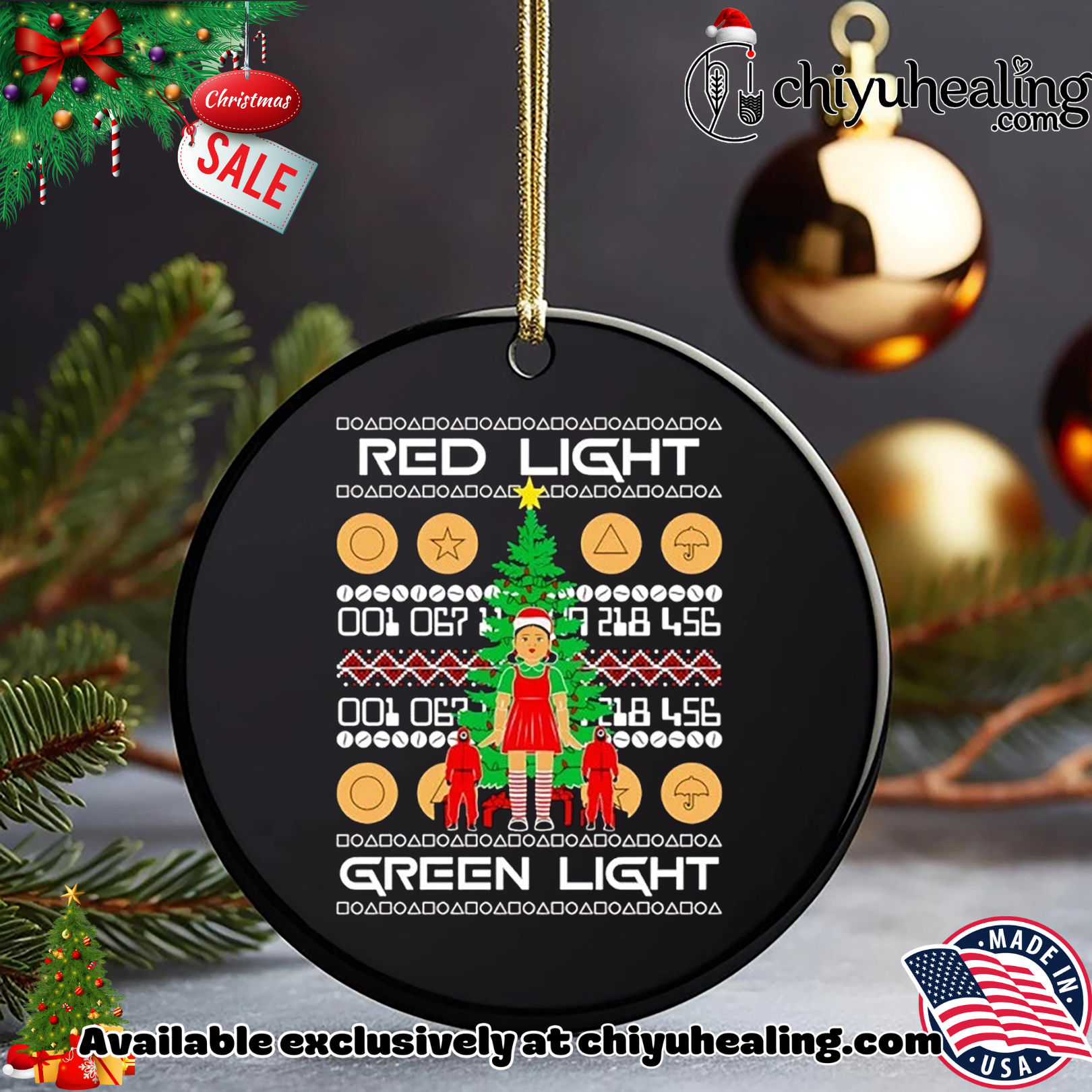 Squid Games red light green light sleeping Christmas Christmas ornament, Hoodie, Sweatshirt, Poster Canvas, Mug, Ornaments Squid Games red light green light sleeping Christmas Christmas ornament, Hoodie, Sweatshirt, Poster Canvas, Mug, Ornaments