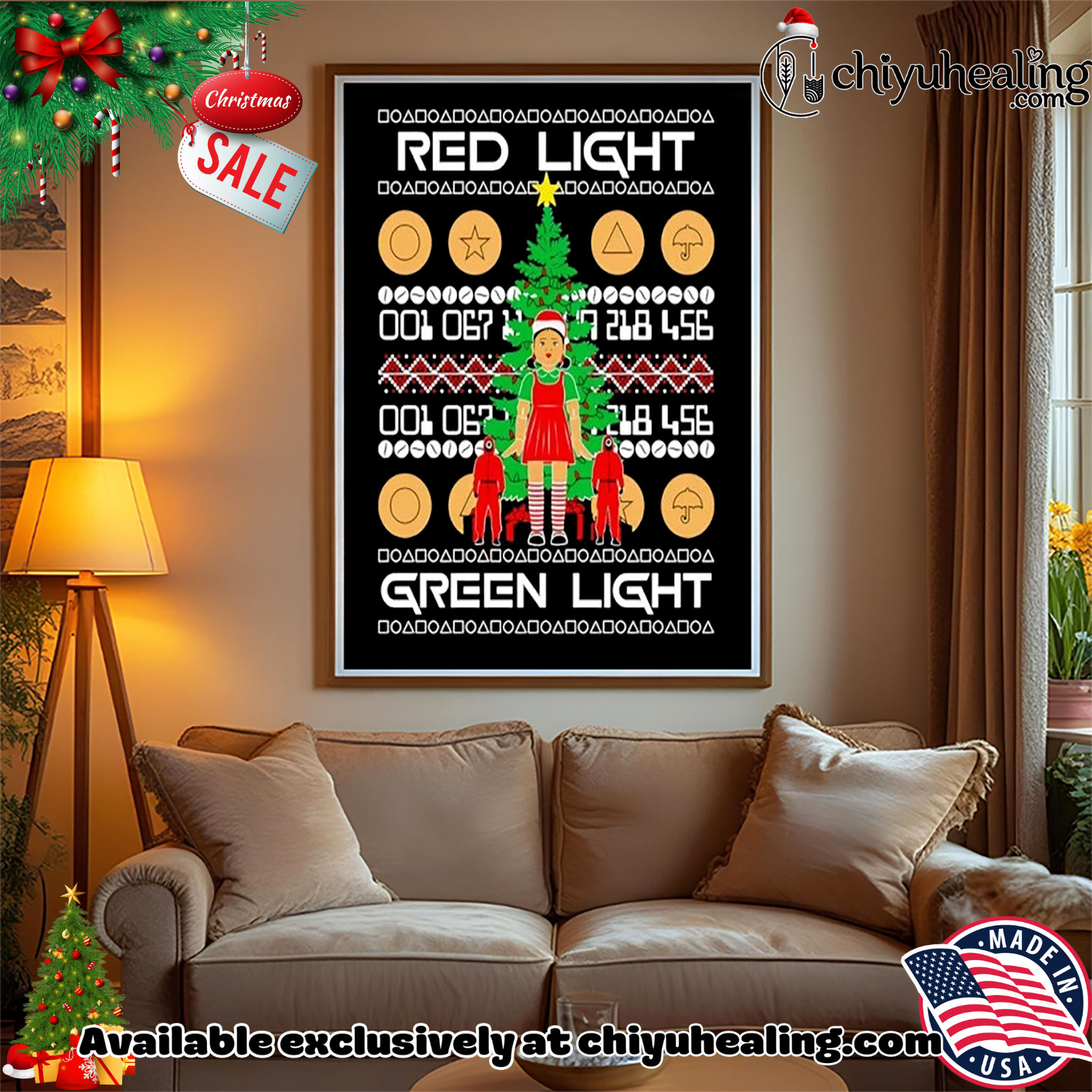 Squid Games red light green light sleeping Christmas Christmas ornament, Hoodie, Sweatshirt, Poster Canvas, Mug, Ornaments Squid Games red light green light sleeping Christmas Christmas ornament, Hoodie, Sweatshirt, Poster Canvas, Mug, Ornaments