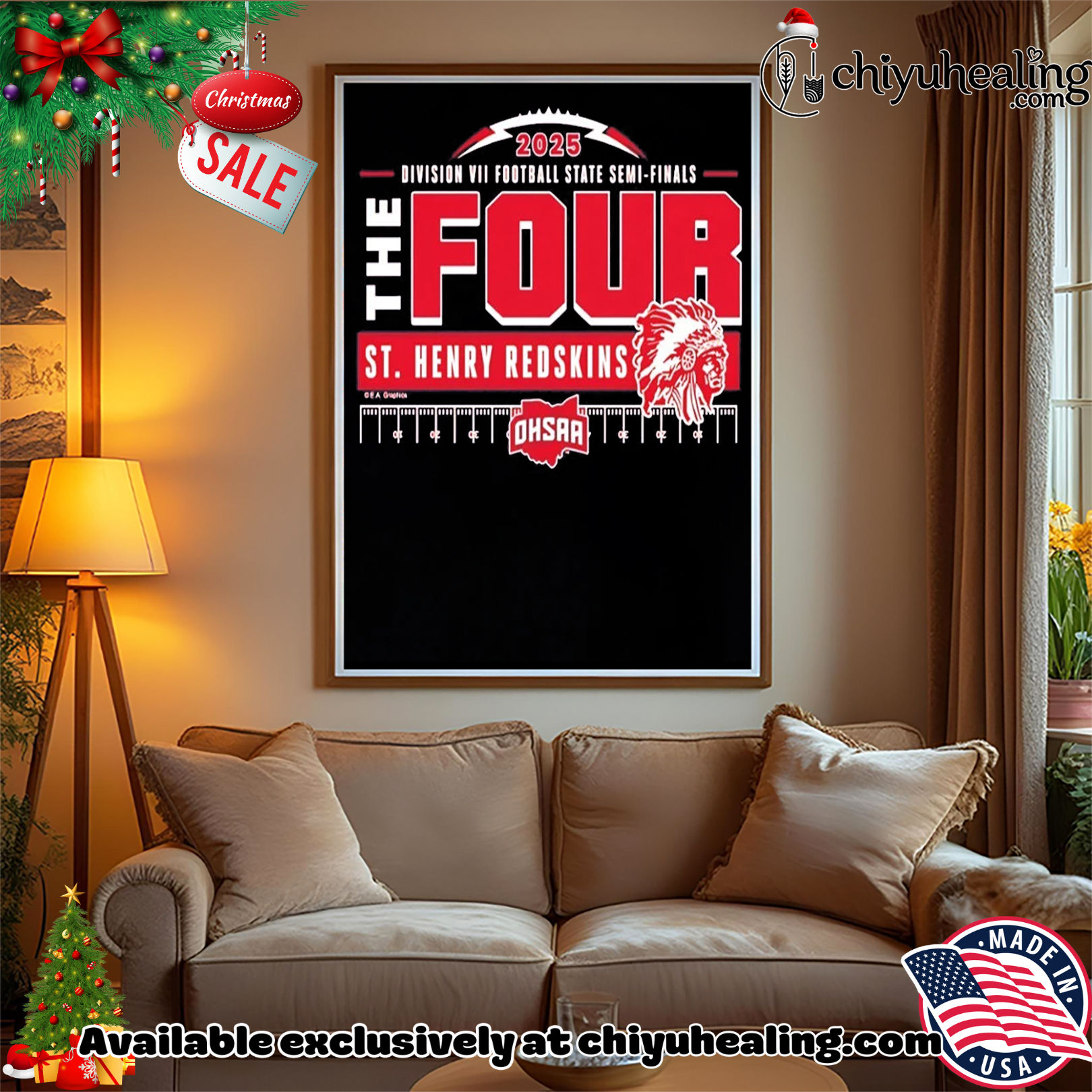 St Henry Redskins 2025 MHSAA Football D7 The Four shirt, Hoodie, Sweatshirt, Poster Canvas, Mug, Ornaments St Henry Redskins 2025 MHSAA Football D7 The Four shirt, Hoodie, Sweatshirt, Poster Canvas, Mug, Ornaments