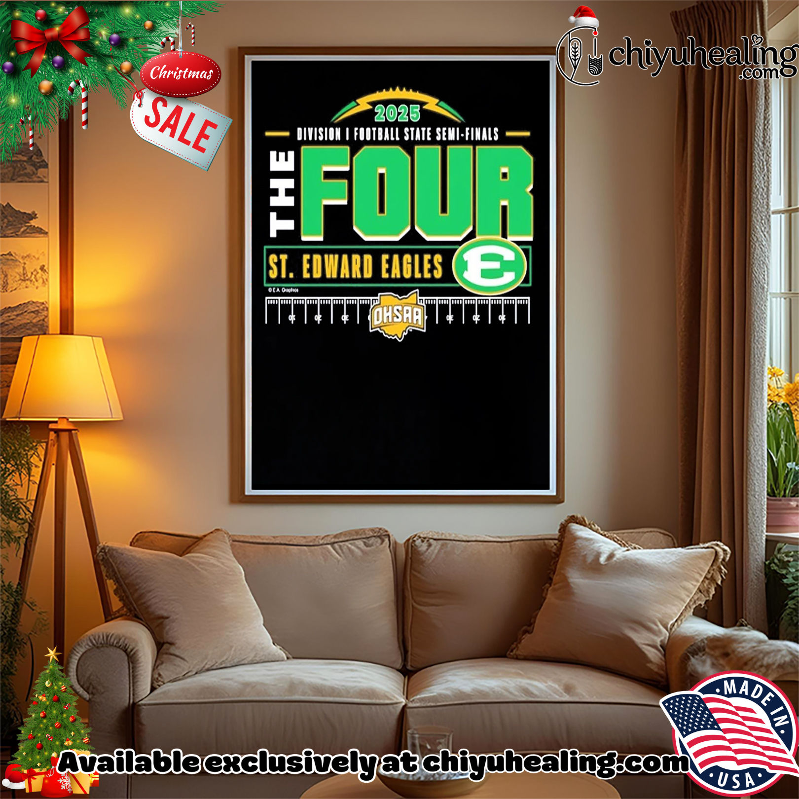 St. Edward Eagles 2025 MHSAA Football D1 The Four shirt, Hoodie, Sweatshirt, Poster Canvas, Mug, Ornaments St. Edward Eagles 2025 MHSAA Football D1 The Four shirt, Hoodie, Sweatshirt, Poster Canvas, Mug, Ornaments