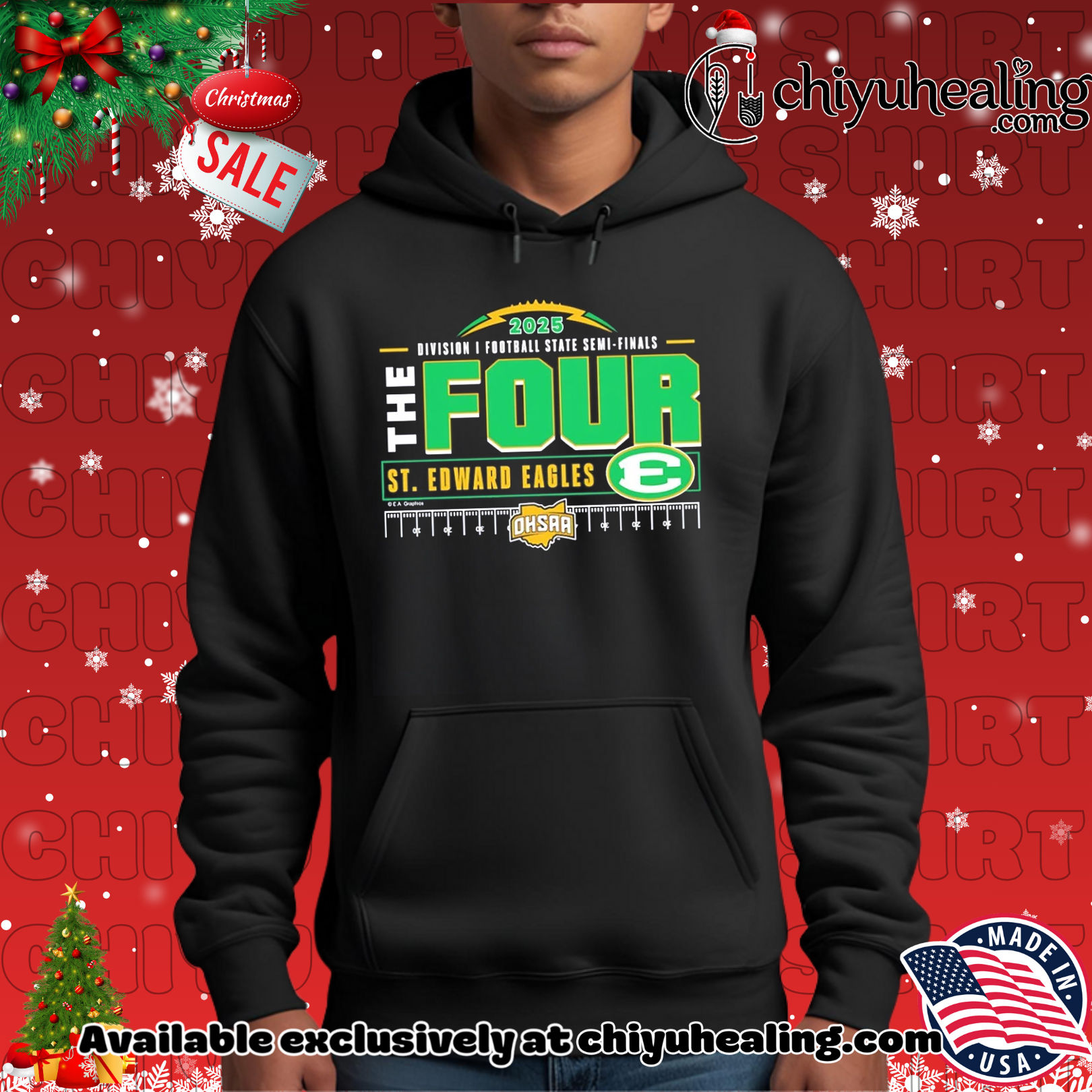 St. Edward Eagles 2025 MHSAA Football D1 The Four shirt, Hoodie, Sweatshirt, Poster Canvas, Mug, Ornaments