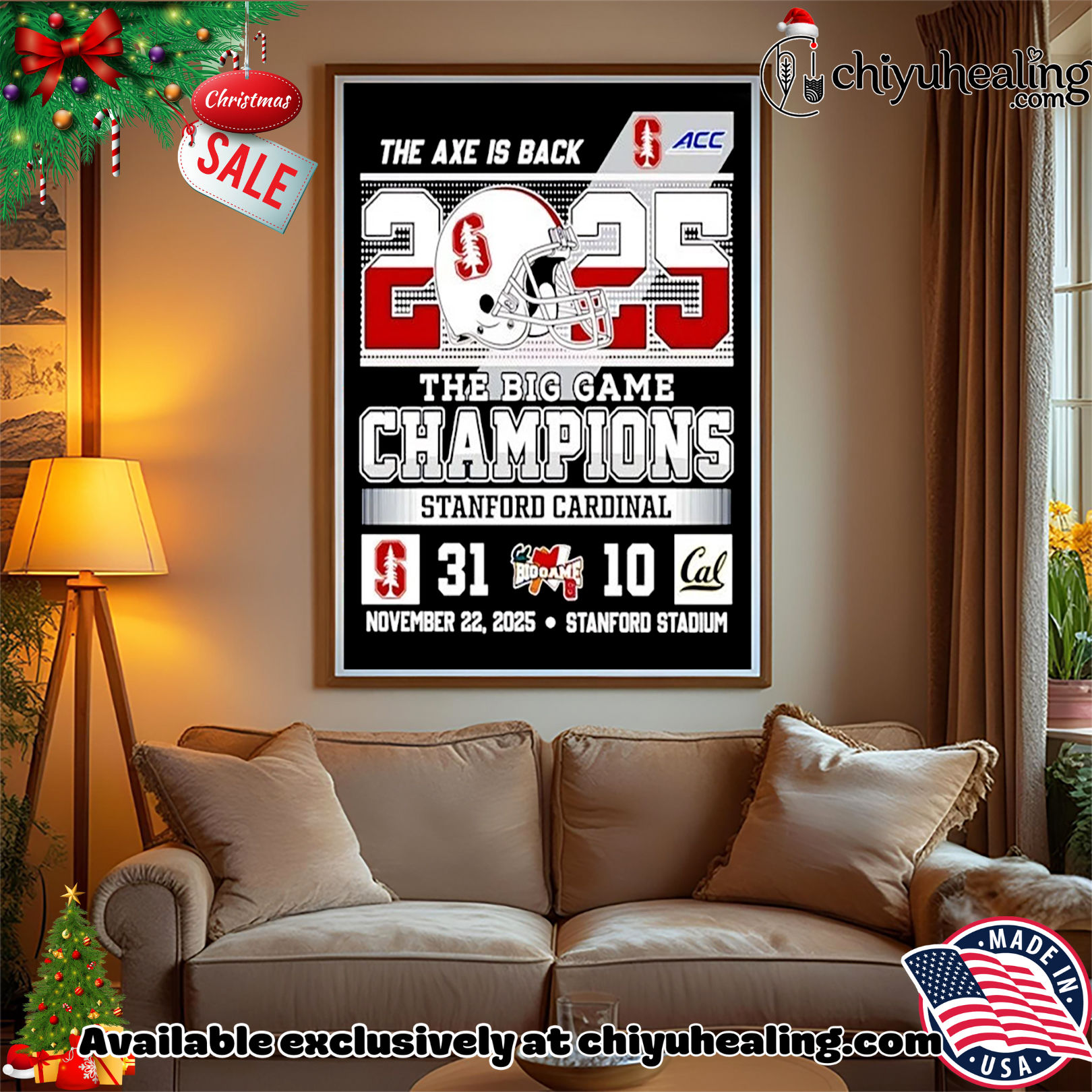 Stanford Cardinal The Big Game Champions 2025 The Axe is back score Christmas ornament, Hoodie, Sweatshirt, Poster Canvas, Mug, Ornaments Stanford Cardinal The Big Game Champions 2025 The Axe is back score Christmas ornament, Hoodie, Sweatshirt, Poster Canvas, Mug, Ornaments