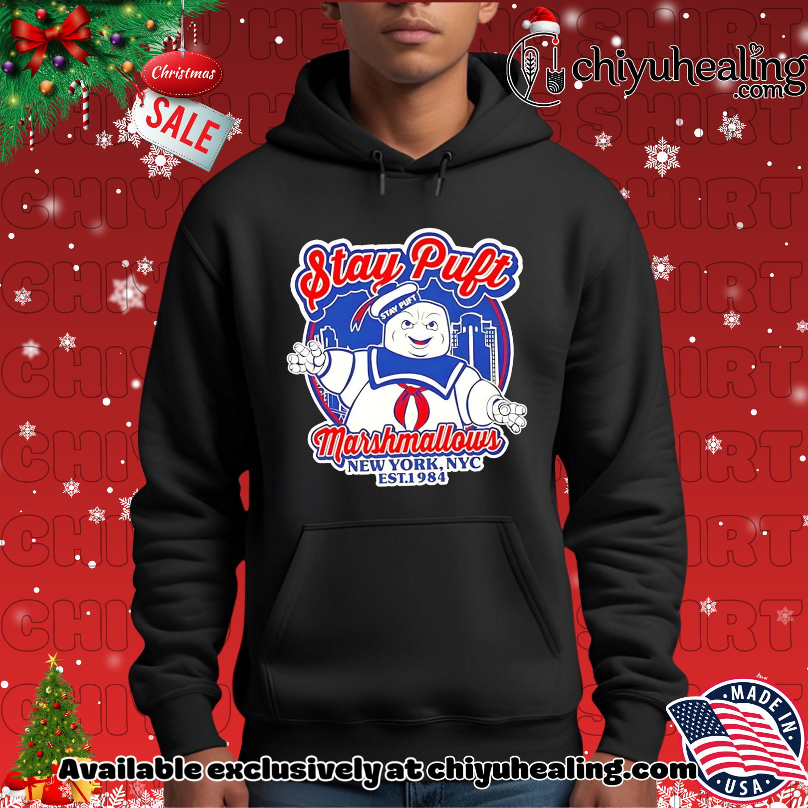 Stay Puft Marshmallows NY city skyline shirt, Hoodie, Sweatshirt, Poster Canvas, Mug, Ornaments