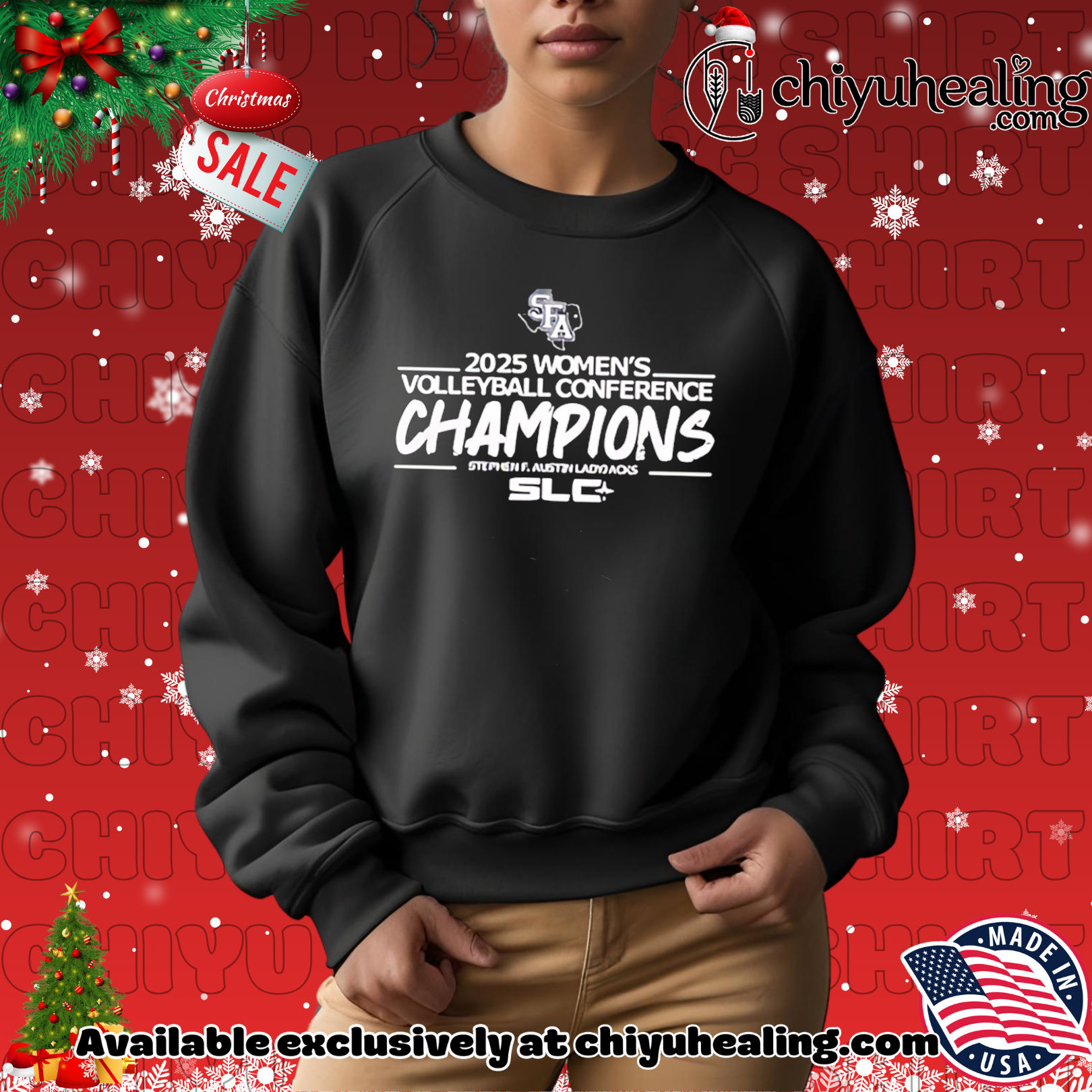 Stephen F. Austin Ladyjacks 2025 women's Volleyball Conference Champions shirt, Hoodie, Sweatshirt, Poster Canvas, Mug, Ornaments 14 Stephen F. Austin Ladyjacks 2025 womens Volleyball Conference Champions shirt Hoodie Sweatshirt