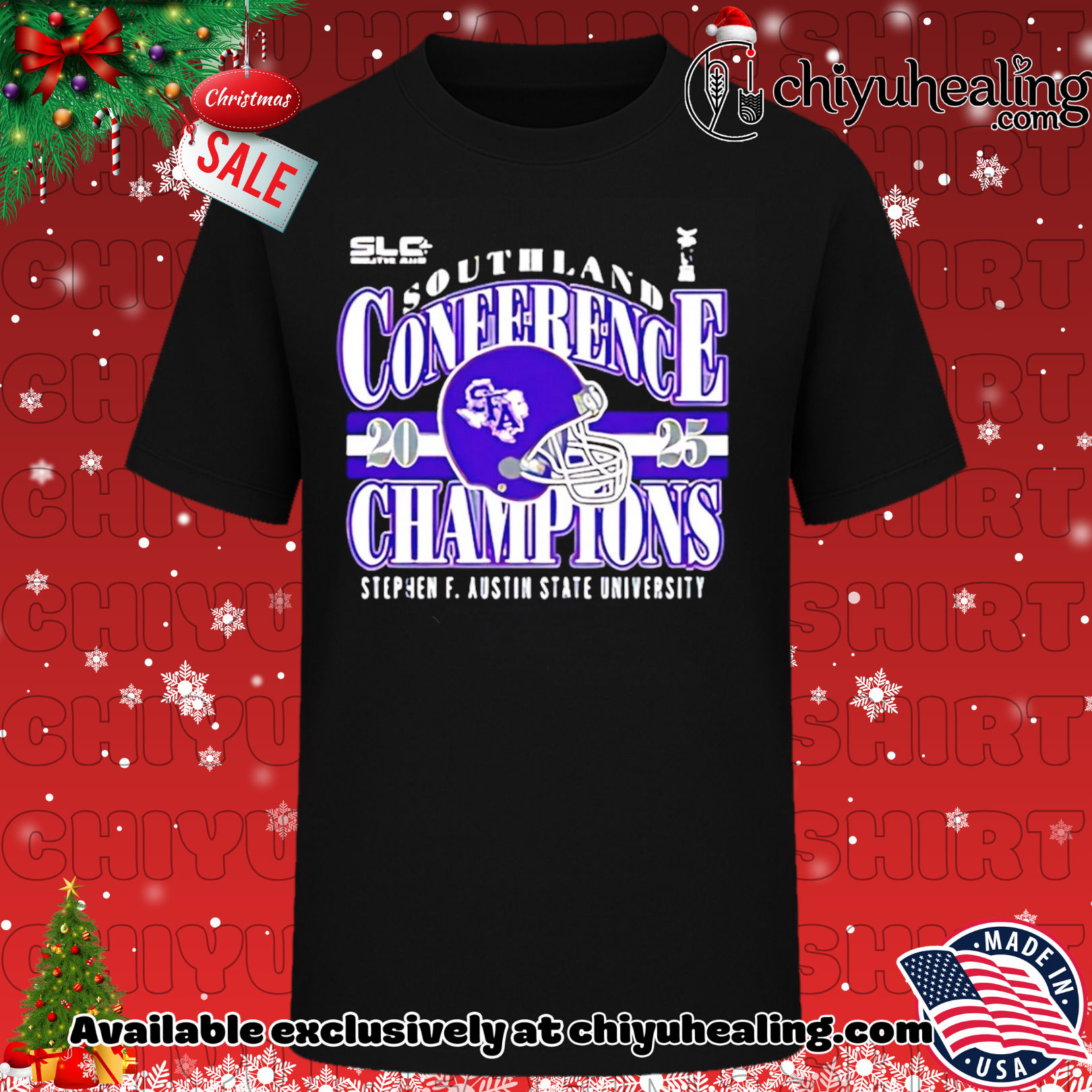 Stephen F. Austin State University 2025 Southland Conference Champions helmet shirt, Hoodie, Sweatshirt, Poster Canvas, Mug, Ornaments