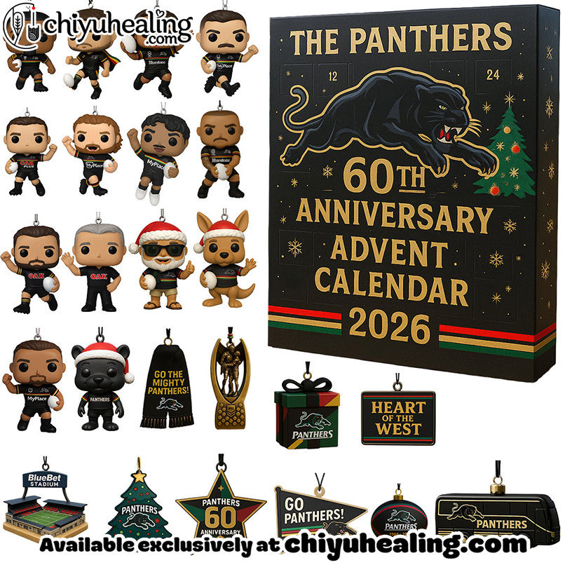 THE Panthers 60th Anniversary Advent Calendar, Christmas Countdown Advent Calendar Gift Box with 24 Acrylic Ornaments