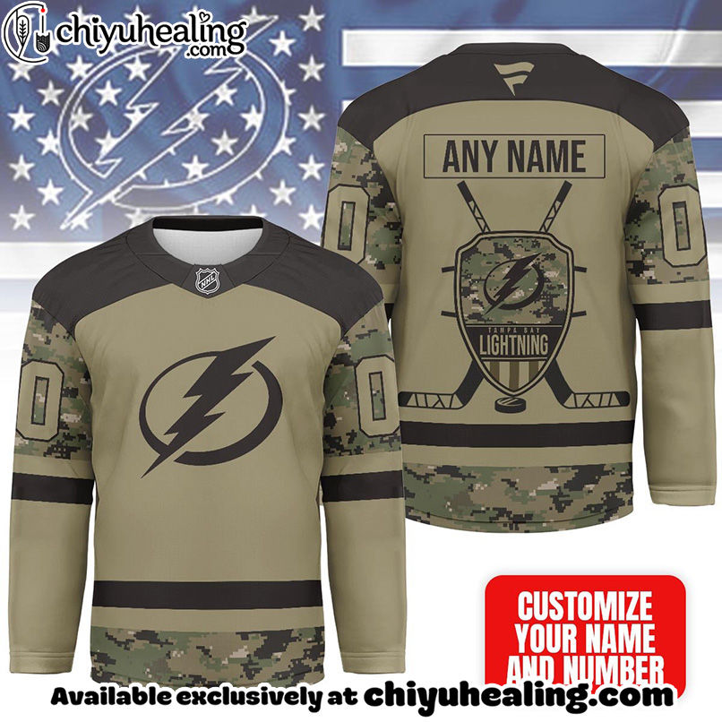 Tampa Bay Lightning - Premium NHL Camo Army Hockey Jersey