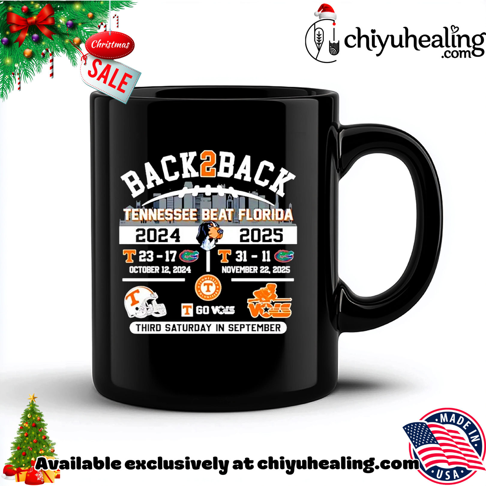 Tennessee beat Florida back to back 2024 2025 score Third Saturday in September Christmas ornament, Hoodie, Sweatshirt, Poster Canvas, Mug, Ornaments 5 Tennessee beat Florida back to back 2024 2025 score Third Saturday in September Christmas ornament, Hoodie, Sweatshirt, Poster Canvas, Mug, Ornaments