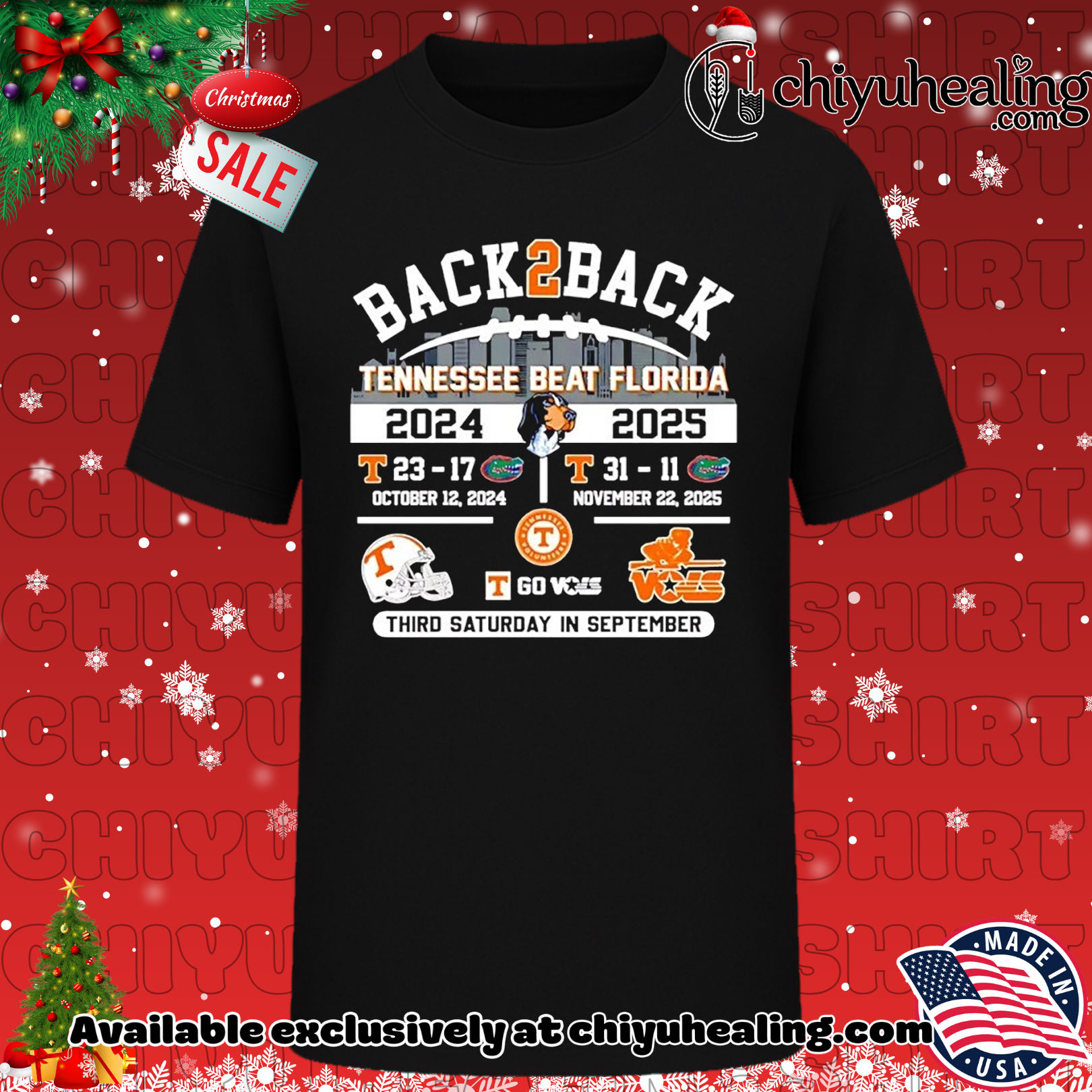 Tennessee beat Florida back to back 2024 2025 score Third Saturday in September Christmas ornament, Hoodie, Sweatshirt, Poster Canvas, Mug, Ornaments 6 Tennessee beat Florida back to back 2024 2025 score Third Saturday in September Christmas ornament, Hoodie, Sweatshirt, Poster Canvas, Mug, Ornaments