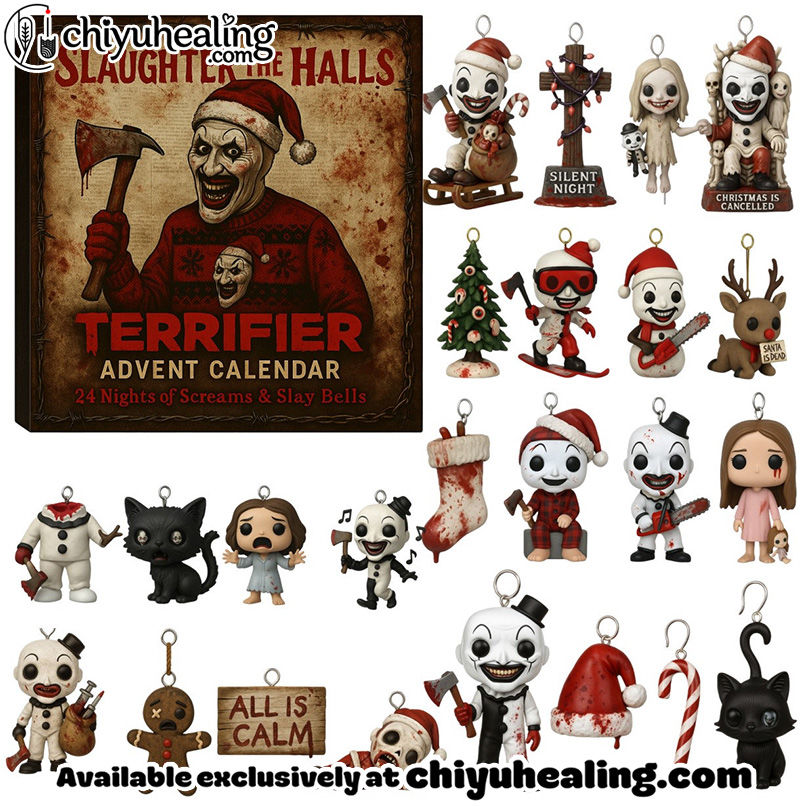 Terrifier Advent Calendar, Christmas Countdown Advent Calendar Gift Box with 24 Acrylic Ornaments