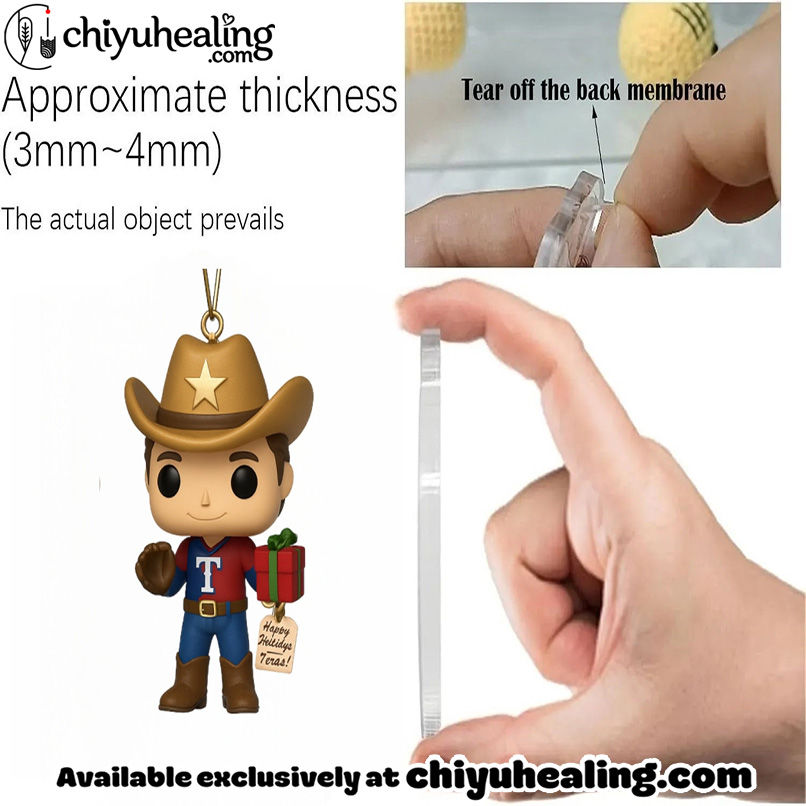 Texas Rangers 64th Anniversary Advent Calendar, Christmas Countdown Advent Calendar Gift Box with 24 Acrylic Ornaments