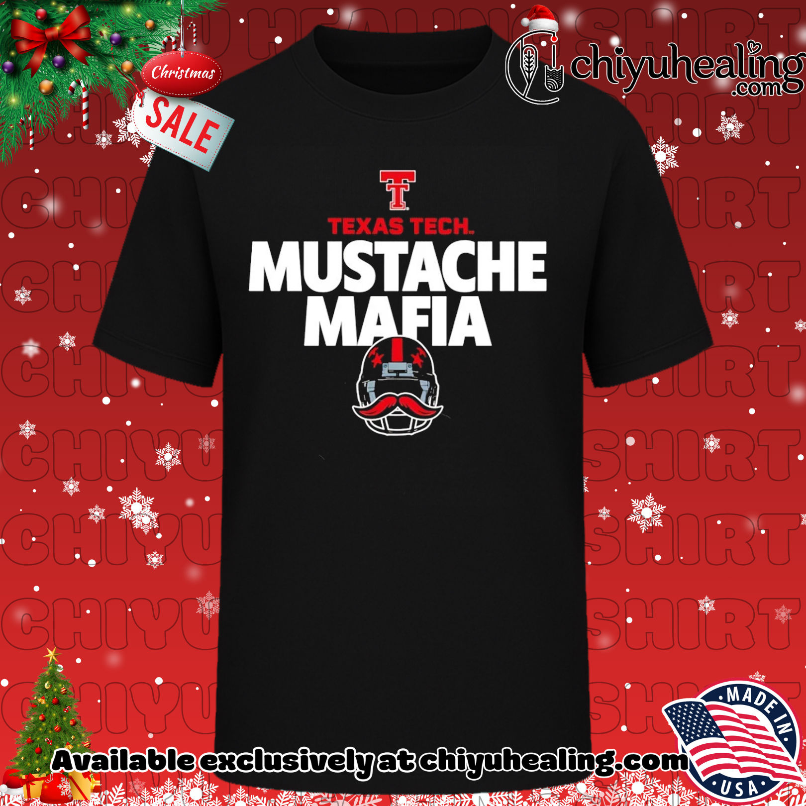 Texas Tech Red Raiders Mustache Mafia helmets shirt, Hoodie, Sweatshirt, Poster Canvas, Mug, Ornaments