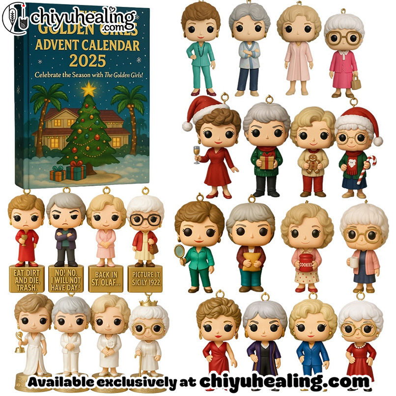 The Golden Girls 40th Anniversary Advent Calendar 2025, Christmas Countdown Advent Calendar Gift Box with 24 Acrylic Ornaments