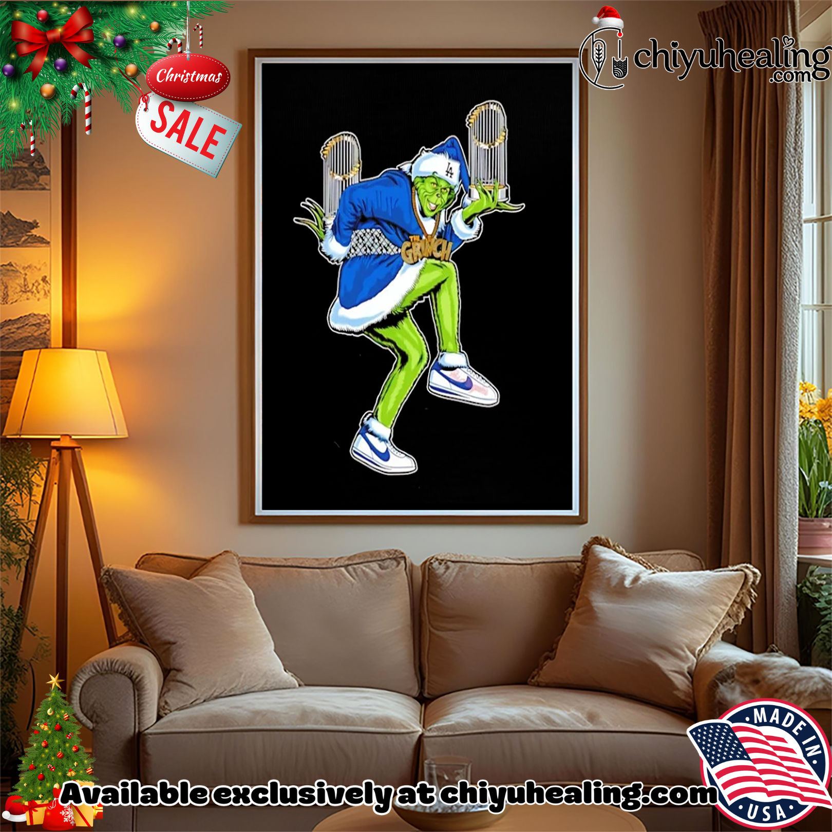 The Grinch LA Dodgers 2025 WS Champions trophy Christmas shirt, Hoodie, Sweatshirt, Poster Canvas, Mug, Ornaments The Grinch LA Dodgers 2025 WS Champions trophy Christmas shirt, Hoodie, Sweatshirt, Poster Canvas, Mug, Ornaments