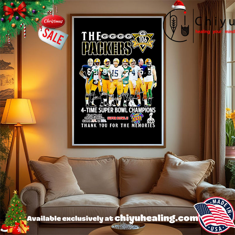 The Packers 4-time Super Bowl Champions thank you for the memories shirt, Hoodie, Sweatshirt, Poster Canvas, Mug, Ornaments The Packers 4-time Super Bowl Champions thank you for the memories shirt, Hoodie, Sweatshirt, Poster Canvas, Mug, Ornaments