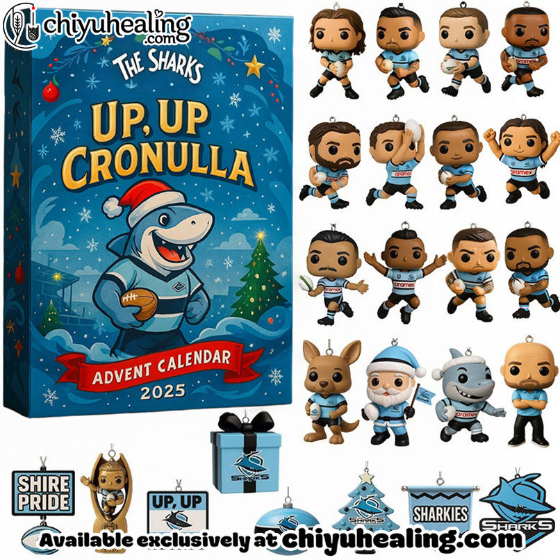 The Sharks Advent Calendar 2025, Christmas Countdown Advent Calendar Gift Box with 24 Acrylic Ornaments