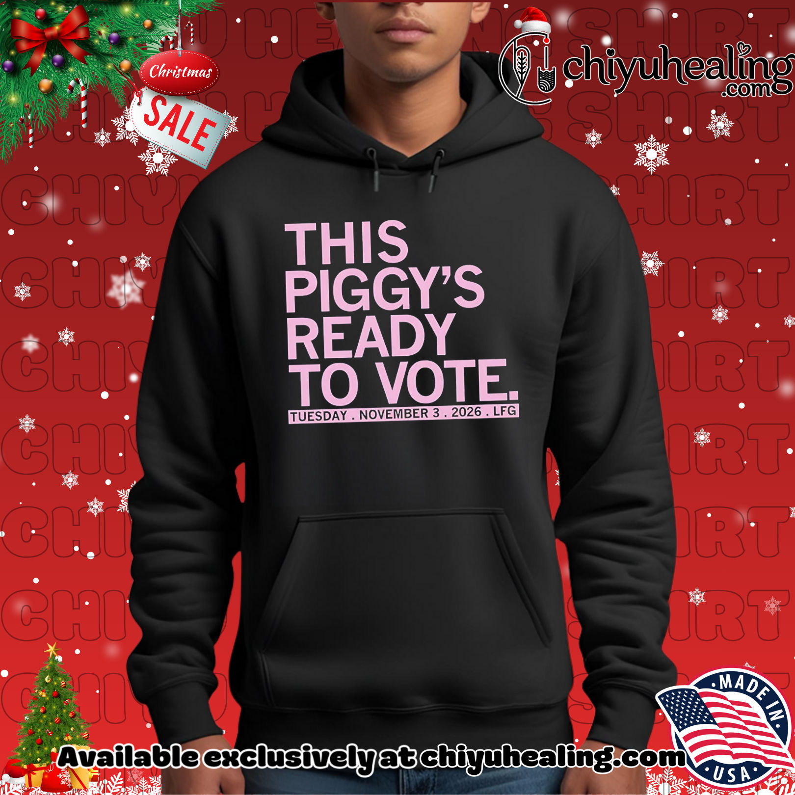 This piggy&#039;s ready to vote Tuesday November 3rd 2026 LFG shirt, Hoodie, Sweatshirt, Poster Canvas, Mug, Ornaments