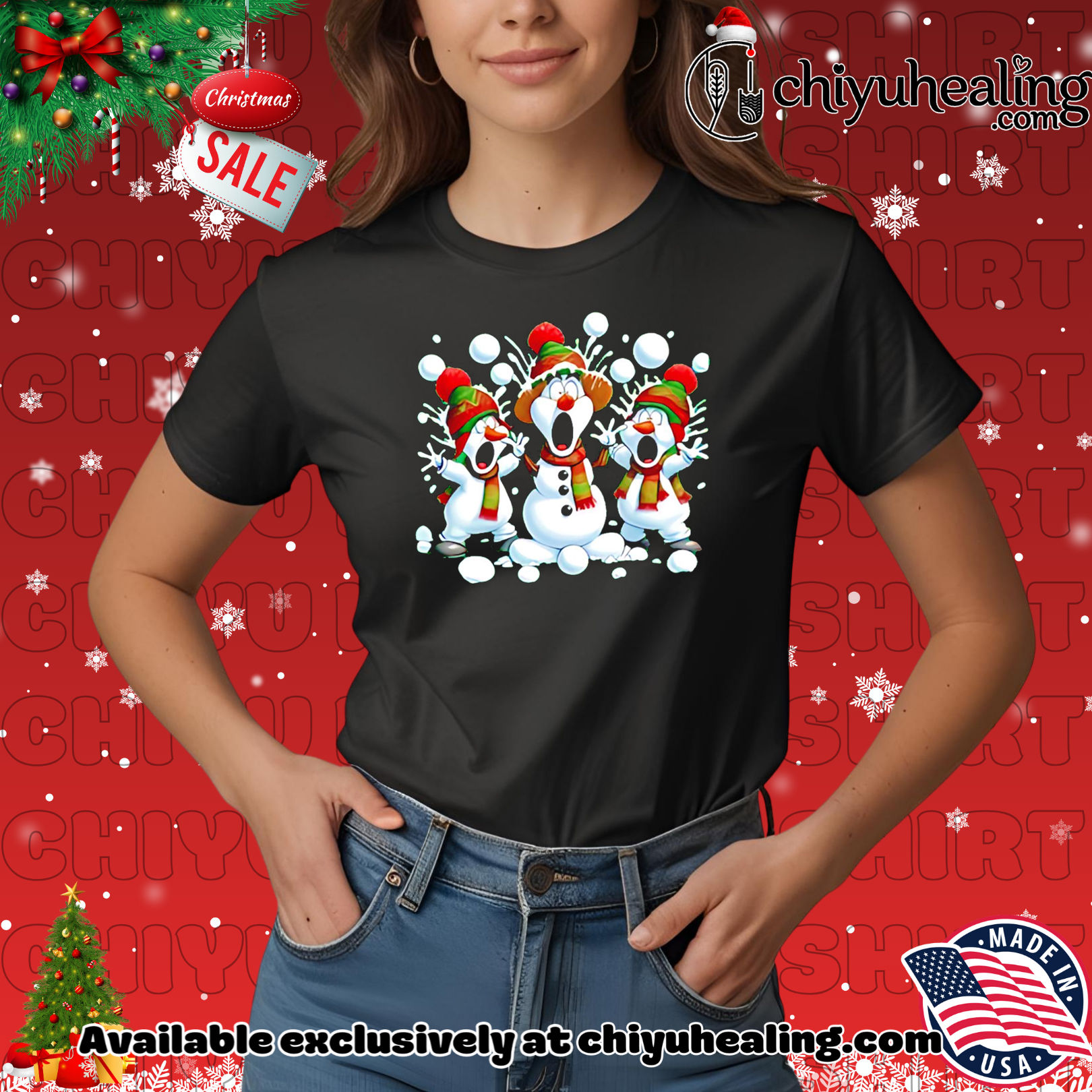 Three cartoon snowmen wearing Christmas hats and scarves shirt, Hoodie, Sweatshirt, Poster Canvas, Mug, Ornaments 7 Three cartoon snowmen wearing Christmas hats and scarves shirt, Hoodie, Sweatshirt, Poster Canvas, Mug, Ornaments