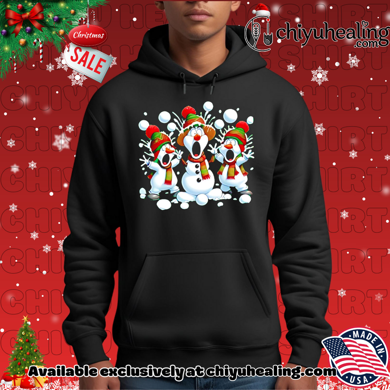 Three cartoon snowmen wearing Christmas hats and scarves shirt, Hoodie, Sweatshirt, Poster Canvas, Mug, Ornaments 2 Three cartoon snowmen wearing Christmas hats and scarves shirt, Hoodie, Sweatshirt, Poster Canvas, Mug, Ornaments