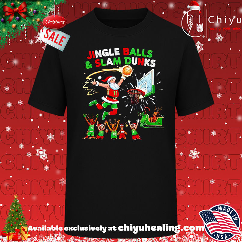 Top Jingle Balls and Slam Dunks 2025 Funny Christmas Basketball Santa Design shirt, Hoodie, Sweatshirt, Poster Canvas, Mug, Ornaments