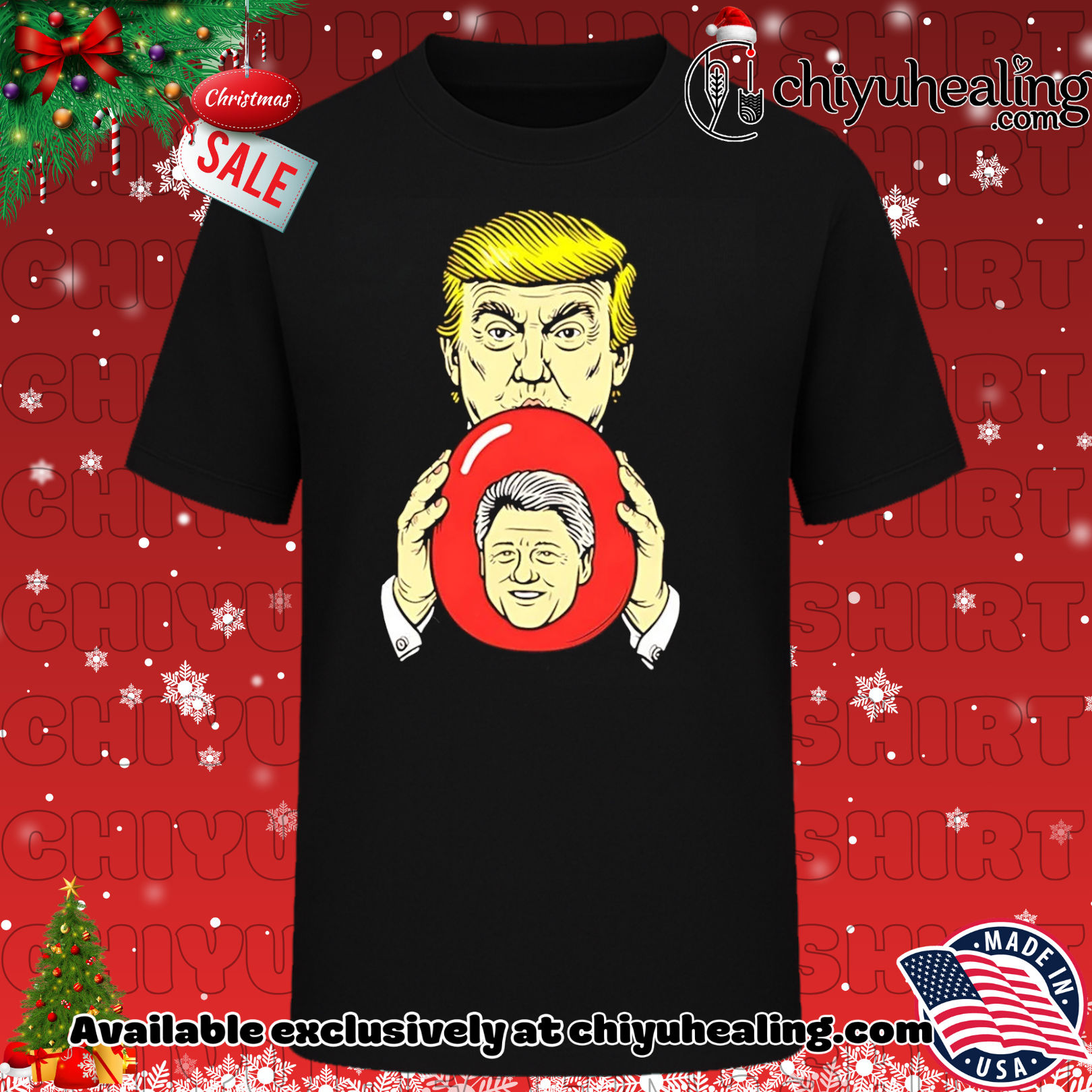 Trump Blowing Clinton funny shirt, Hoodie, Sweatshirt, Poster Canvas, Mug, Ornaments