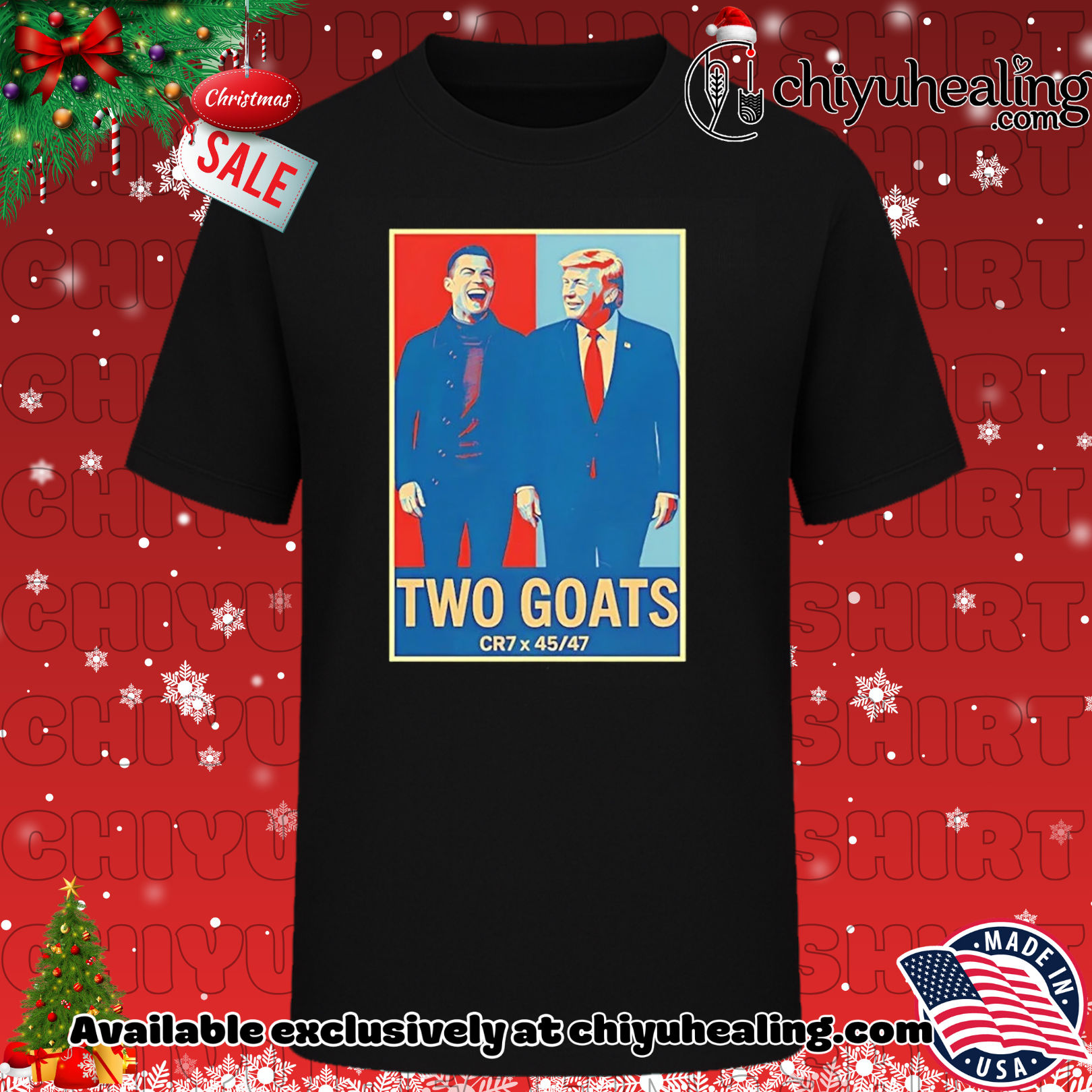 Trump Ronaldo CR7 Two Goats CR7 45 47 shirt, Hoodie, Sweatshirt, Poster Canvas, Mug, Ornaments
