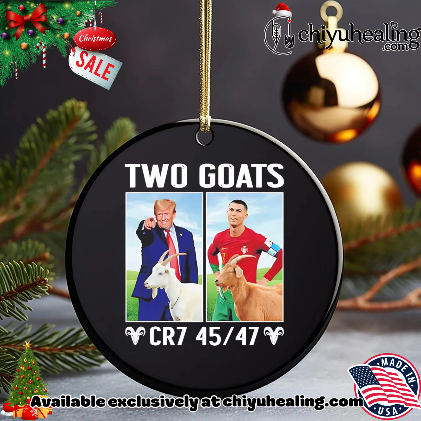 Trump Ronaldo CR7 Two Goats MAGA CR7 45 47 shirt, Hoodie, Sweatshirt, Poster Canvas, Mug, Ornaments Trump Ronaldo CR7 Two Goats MAGA CR7 45 47 shirt, Hoodie, Sweatshirt, Poster Canvas, Mug, Ornaments