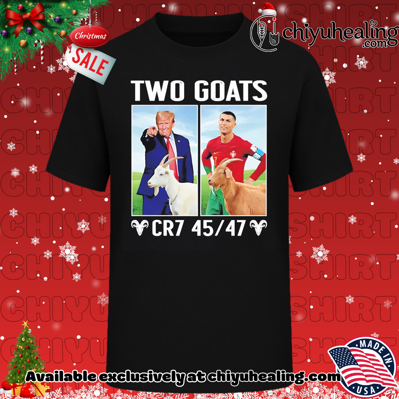 Trump Ronaldo CR7 Two Goats MAGA CR7 45 47 shirt, Hoodie, Sweatshirt, Poster Canvas, Mug, Ornaments 6 Trump Ronaldo CR7 Two Goats MAGA CR7 45 47 shirt, Hoodie, Sweatshirt, Poster Canvas, Mug, Ornaments