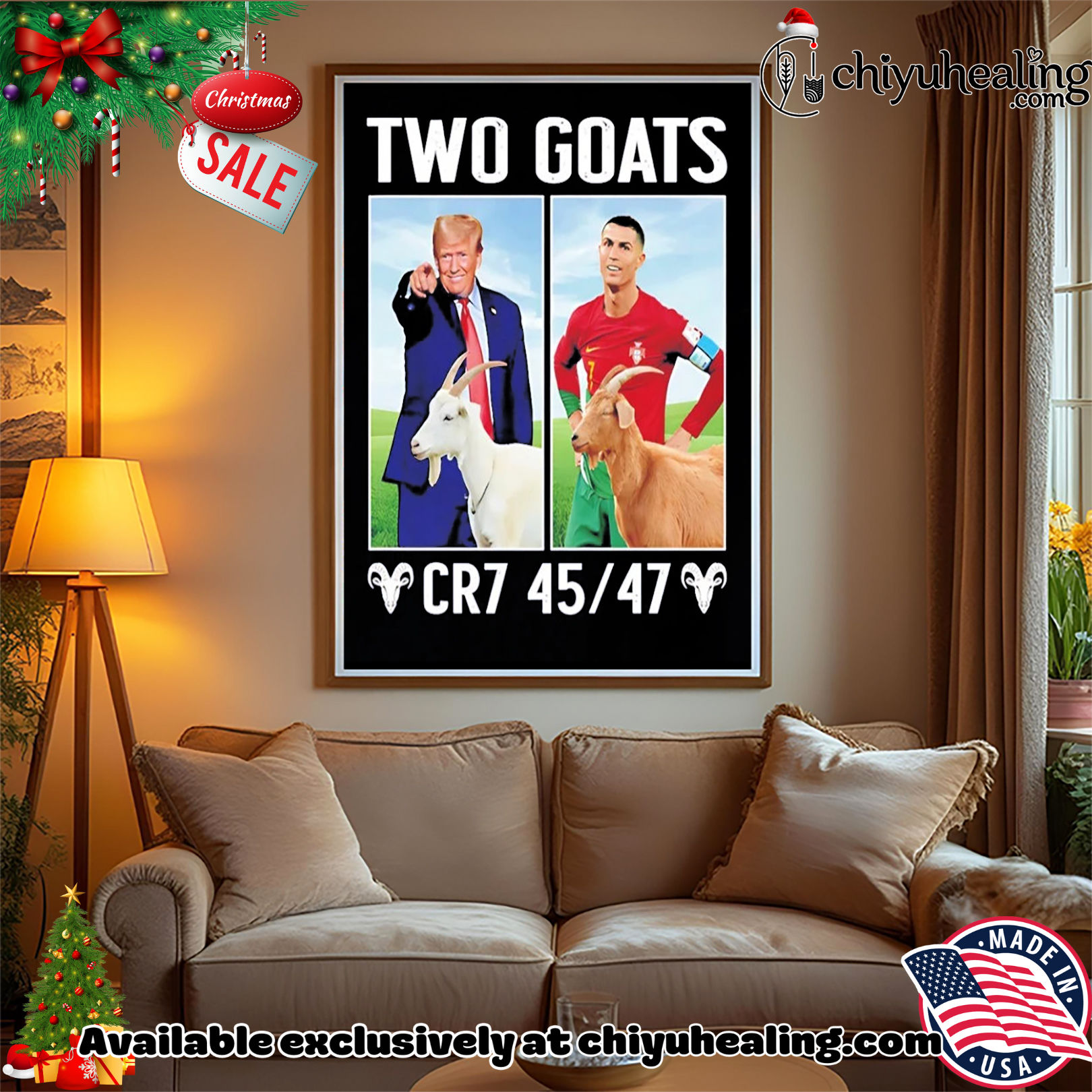 Trump Ronaldo CR7 Two Goats MAGA CR7 45 47 shirt, Hoodie, Sweatshirt, Poster Canvas, Mug, Ornaments Trump Ronaldo CR7 Two Goats MAGA CR7 45 47 shirt, Hoodie, Sweatshirt, Poster Canvas, Mug, Ornaments