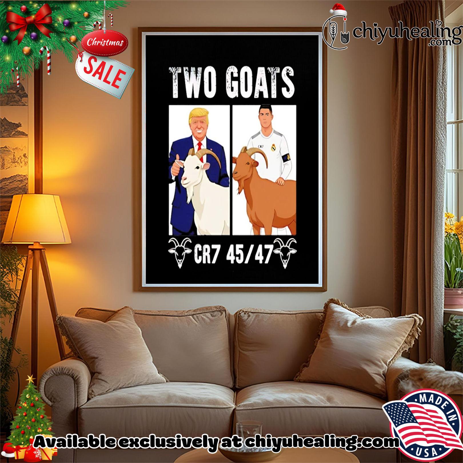Trump Ronaldo Two Goats CR7 45 47 meme shirt, Hoodie, Sweatshirt, Poster Canvas, Mug, Ornaments Trump Ronaldo Two Goats CR7 45 47 meme shirt, Hoodie, Sweatshirt, Poster Canvas, Mug, Ornaments