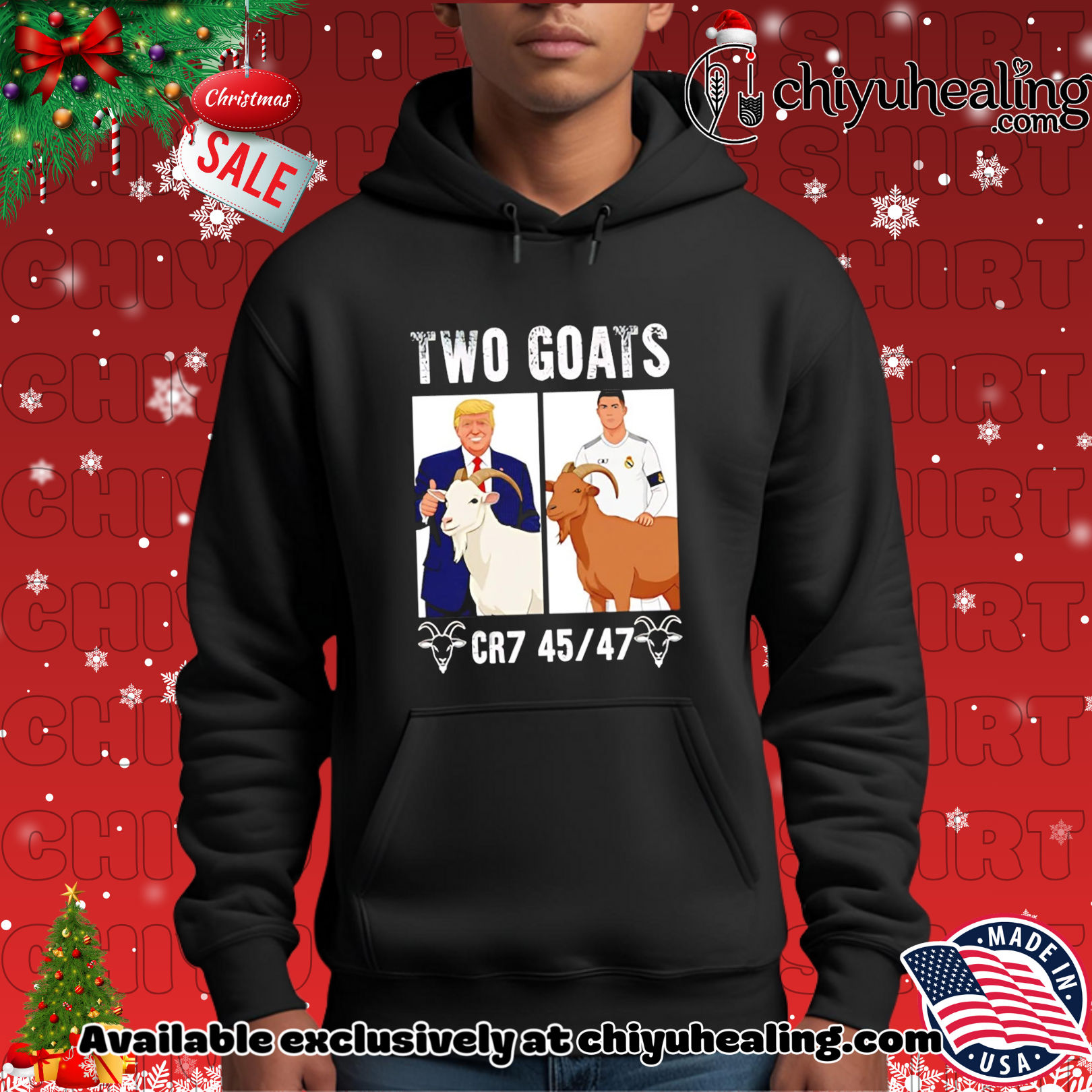 Trump Ronaldo Two Goats CR7 45 47 meme shirt, Hoodie, Sweatshirt, Poster Canvas, Mug, Ornaments 2 Trump Ronaldo Two Goats CR7 45 47 meme shirt, Hoodie, Sweatshirt, Poster Canvas, Mug, Ornaments
