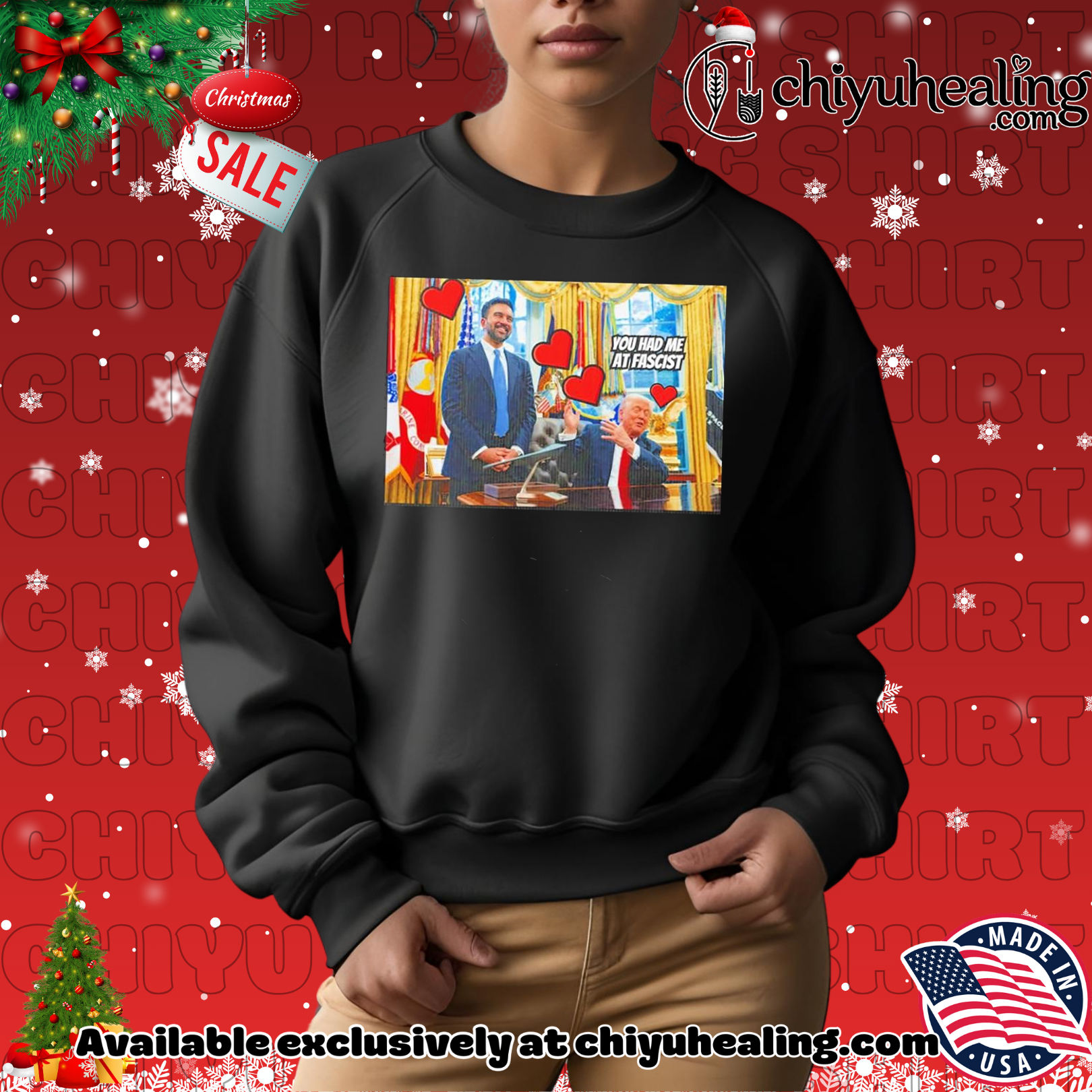 Trump Zohran Lovefest you had me at fascist shirt, Hoodie, Sweatshirt, Poster Canvas, Mug, Ornaments Trump Zohran Lovefest you had me at fascist shirt, Hoodie, Sweatshirt, Poster Canvas, Mug, Ornaments