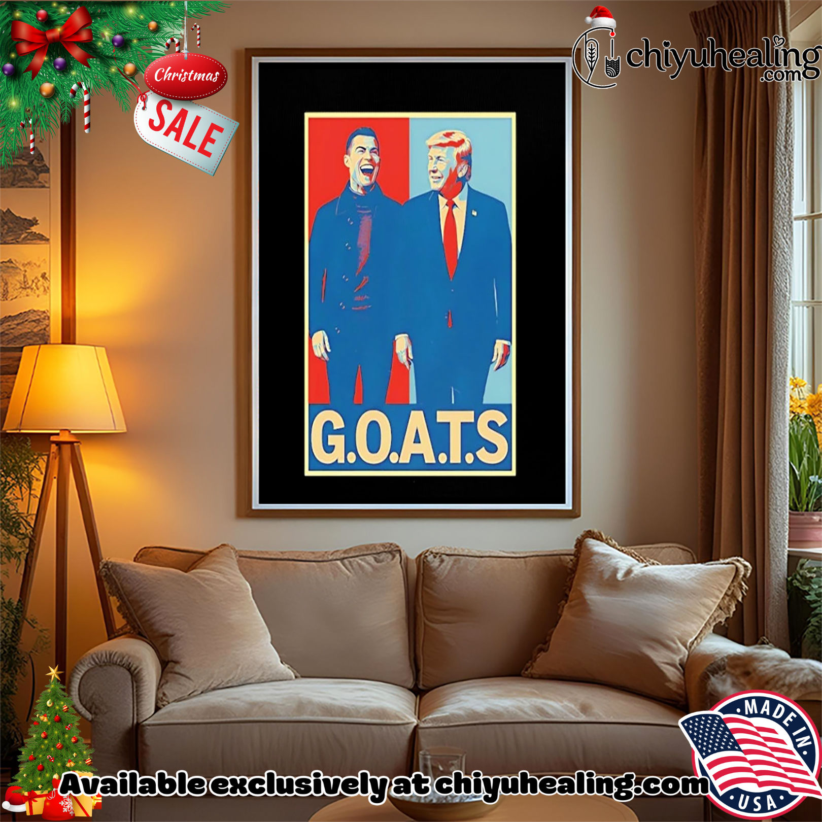 Trump and Ronaldo GOATS Dark 2025 shirt, Hoodie, Sweatshirt, Poster Canvas, Mug, Ornaments Trump and Ronaldo GOATS Dark 2025 shirt, Hoodie, Sweatshirt, Poster Canvas, Mug, Ornaments