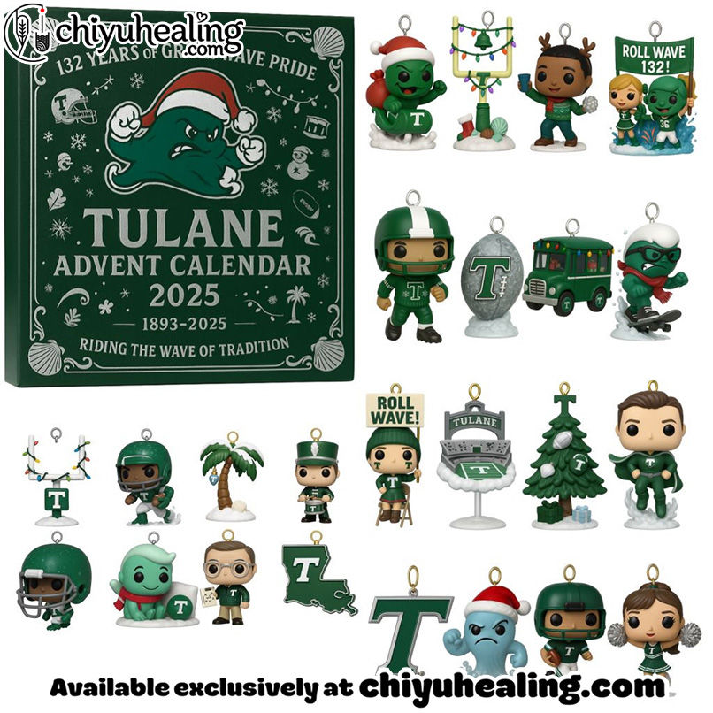 Tulane Green Wave 132nd Anniversary Advent Calendar, Christmas Countdown Advent Calendar Gift Box with 24 Acrylic Ornaments Tulane Green Wave 132nd Anniversary Advent Calendar, Christmas Countdown Advent Calendar Gift Box with 24 Acrylic Ornaments