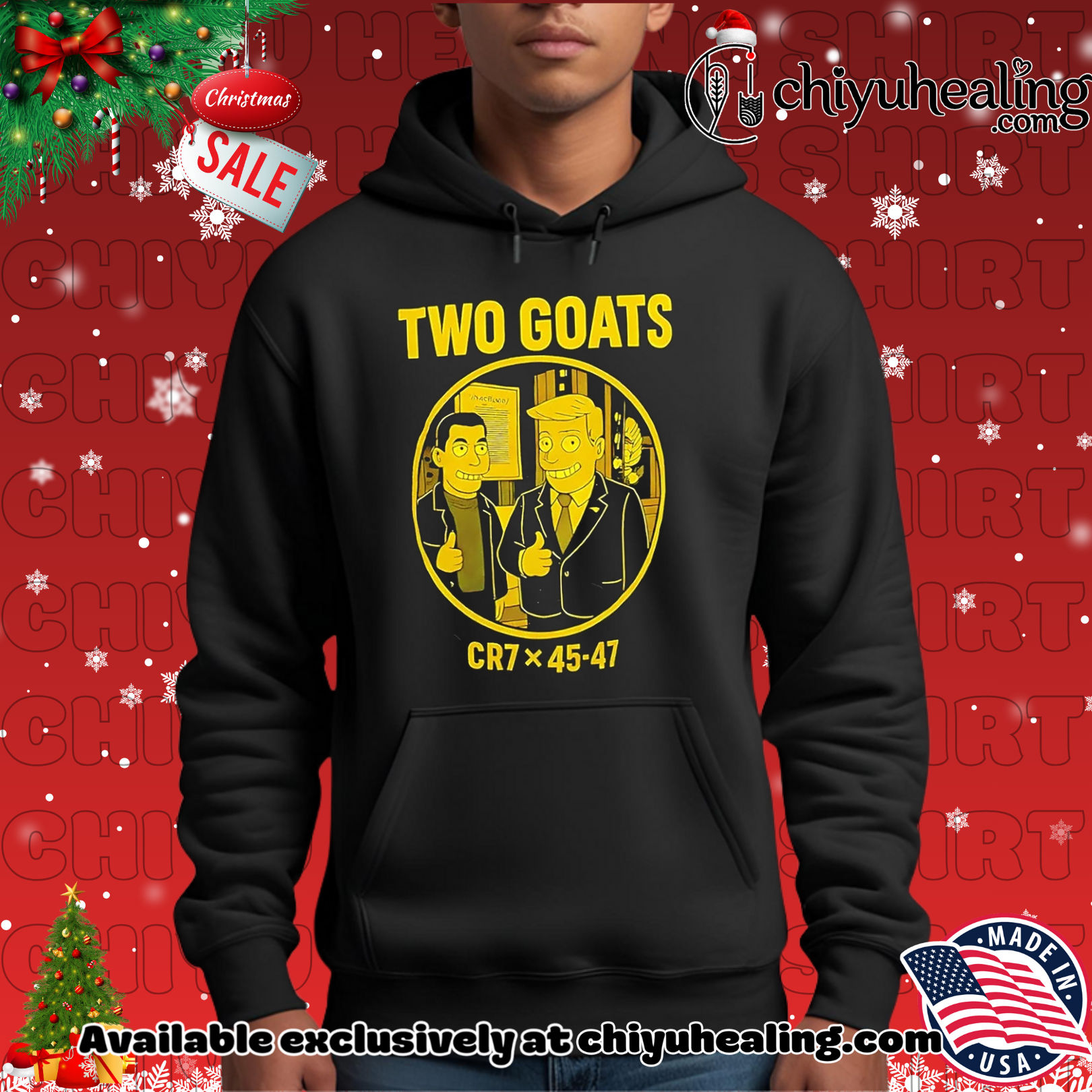Two Goats CR7 x 45 47 Trump Ronaldo The Simpsons shirt, Hoodie, Sweatshirt, Poster Canvas, Mug, Ornaments 2 Two Goats CR7 x 45 47 Trump Ronaldo The Simpsons shirt, Hoodie, Sweatshirt, Poster Canvas, Mug, Ornaments