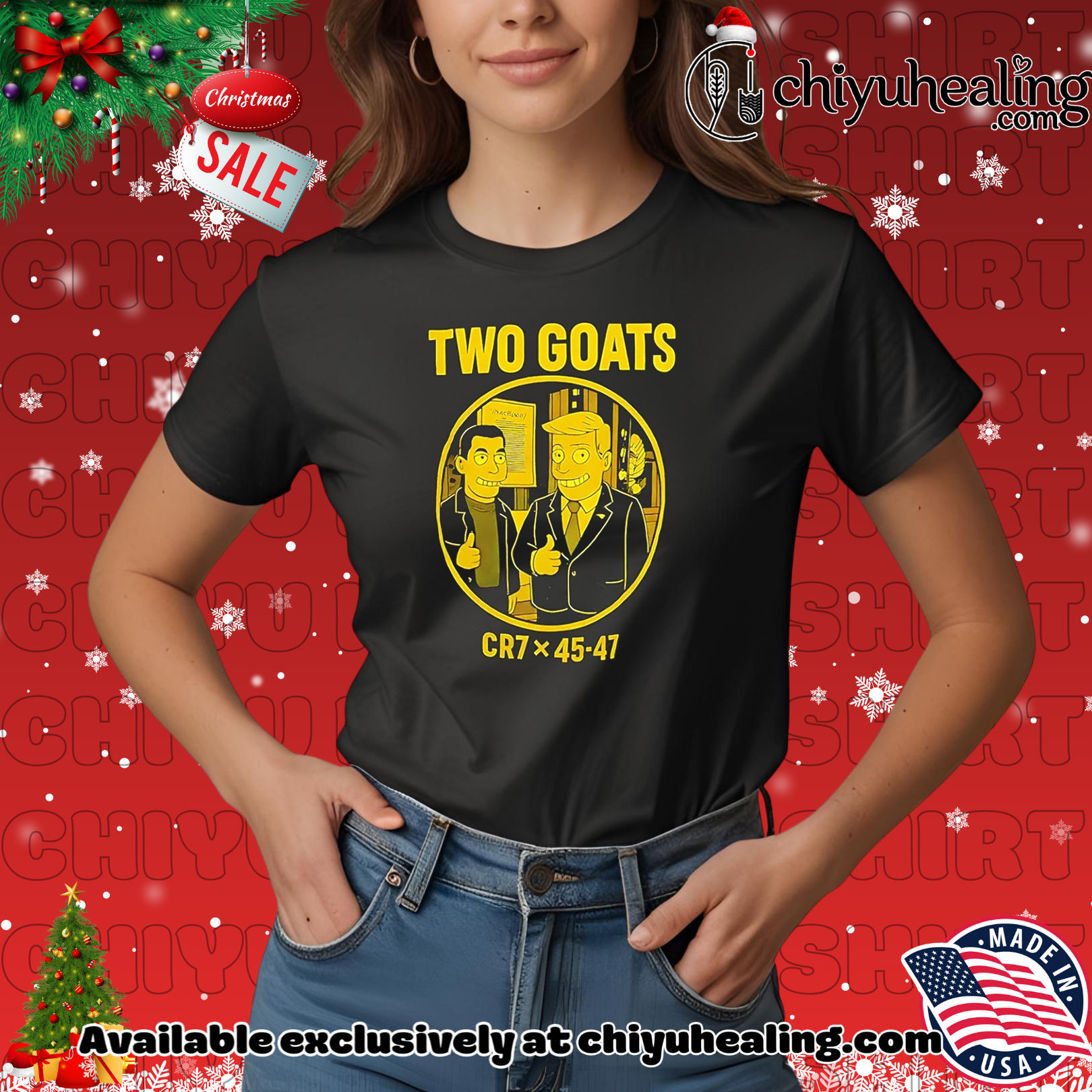 Two Goats CR7 x 45 47 Trump Ronaldo The Simpsons shirt, Hoodie, Sweatshirt, Poster Canvas, Mug, Ornaments 7 Two Goats CR7 x 45 47 Trump Ronaldo The Simpsons shirt, Hoodie, Sweatshirt, Poster Canvas, Mug, Ornaments