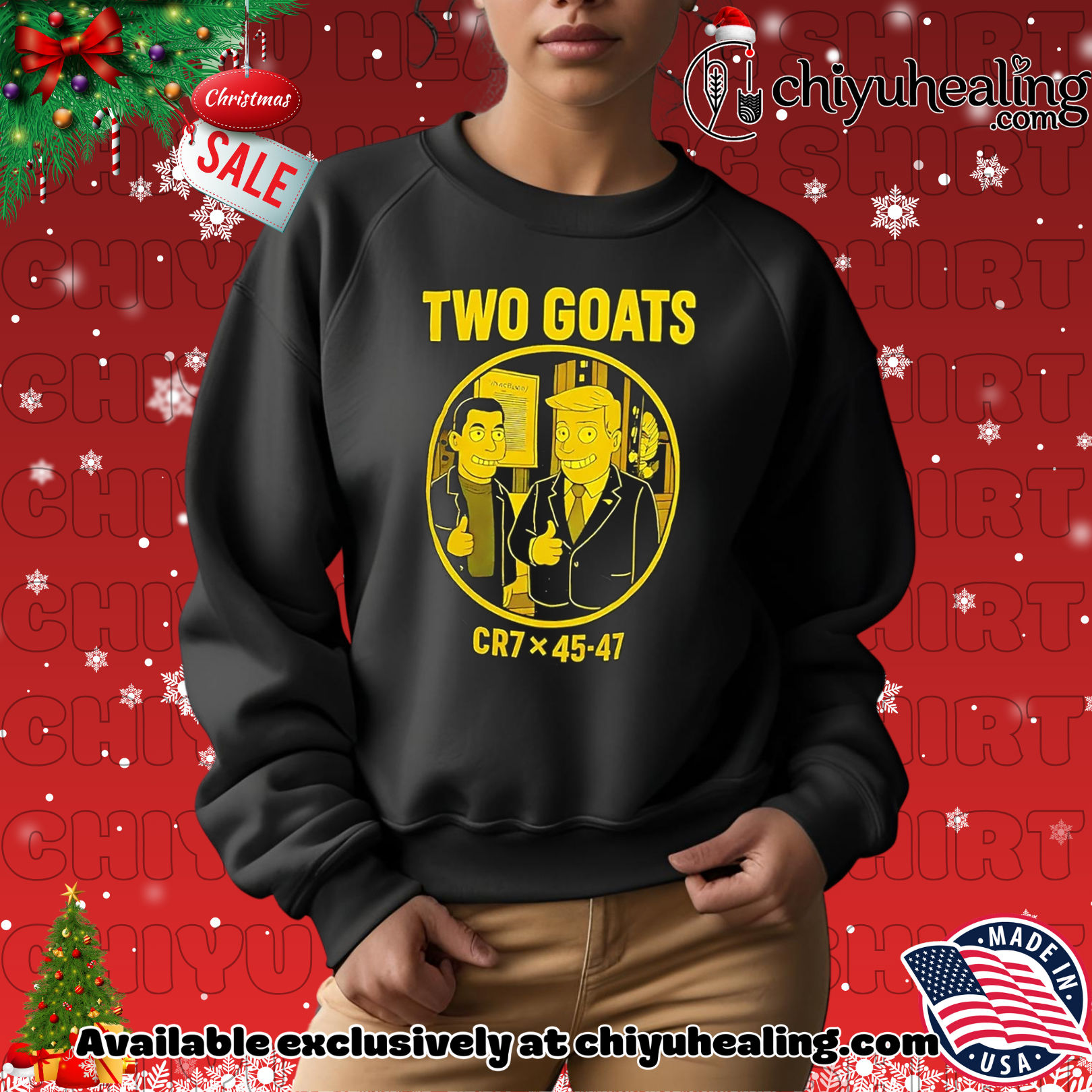 Two Goats CR7 x 45 47 Trump Ronaldo The Simpsons shirt, Hoodie, Sweatshirt, Poster Canvas, Mug, Ornaments Two Goats CR7 x 45 47 Trump Ronaldo The Simpsons shirt, Hoodie, Sweatshirt, Poster Canvas, Mug, Ornaments