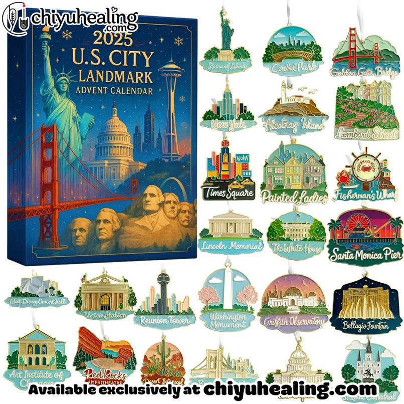 U.S. City Landmark Advent Calendar 2025, Christmas Countdown Advent Calendar Gift Box with 24 Acrylic Ornaments U.S. City Landmark Advent Calendar 2025, Christmas Countdown Advent Calendar Gift Box with 24 Acrylic Ornaments