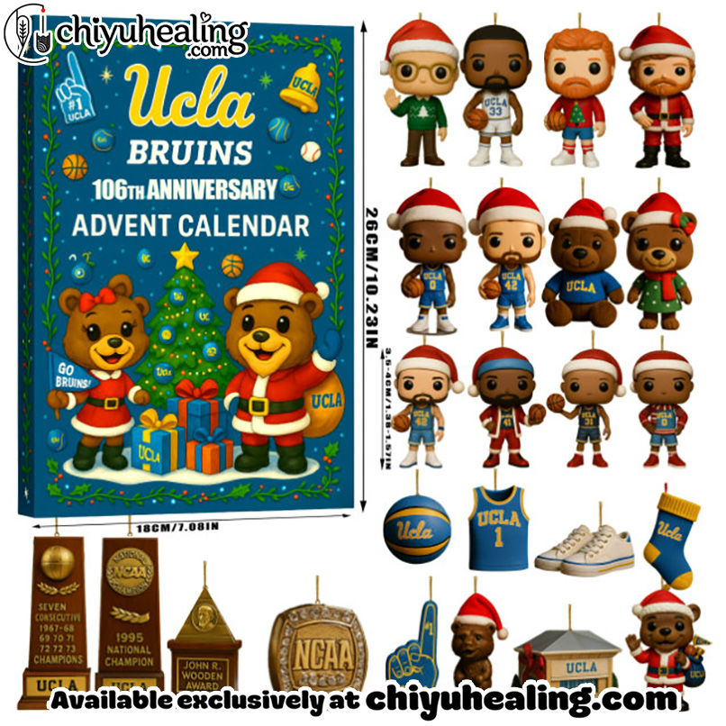 UCLA Bruins 106th Anniversary Advent Calendar 2025, Christmas Countdown Advent Calendar Gift Box with 24 Acrylic Ornaments UCLA Bruins 106th Anniversary Advent Calendar 2025, Christmas Countdown Advent Calendar Gift Box with 24 Acrylic Ornaments
