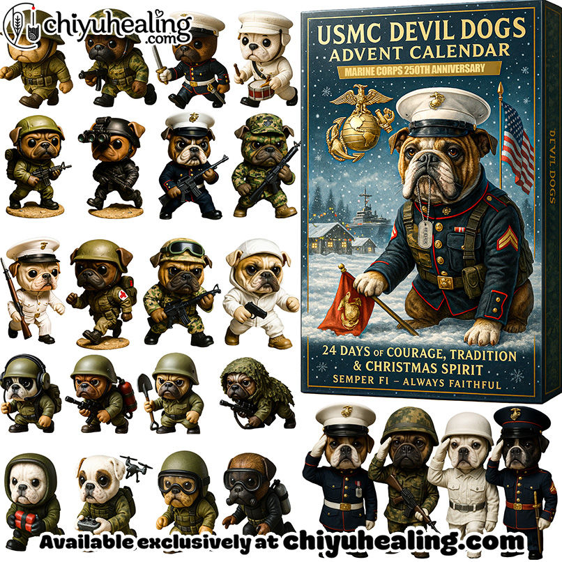 USMC Devil Dogs 250th Anniversary Advent Calendar 2025, Christmas Countdown Advent Calendar Gift Box with 24 Acrylic Ornaments USMC Devil Dogs 250th Anniversary Advent Calendar 2025, Christmas Countdown Advent Calendar Gift Box with 24 Acrylic Ornaments