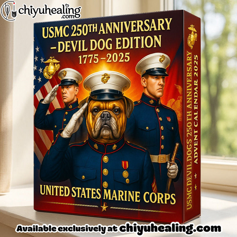 USMC Devil Dogs 250th Anniversary Advent Calendar 2025, Christmas Countdown Advent Calendar Gift Box with 24 Acrylic Ornaments