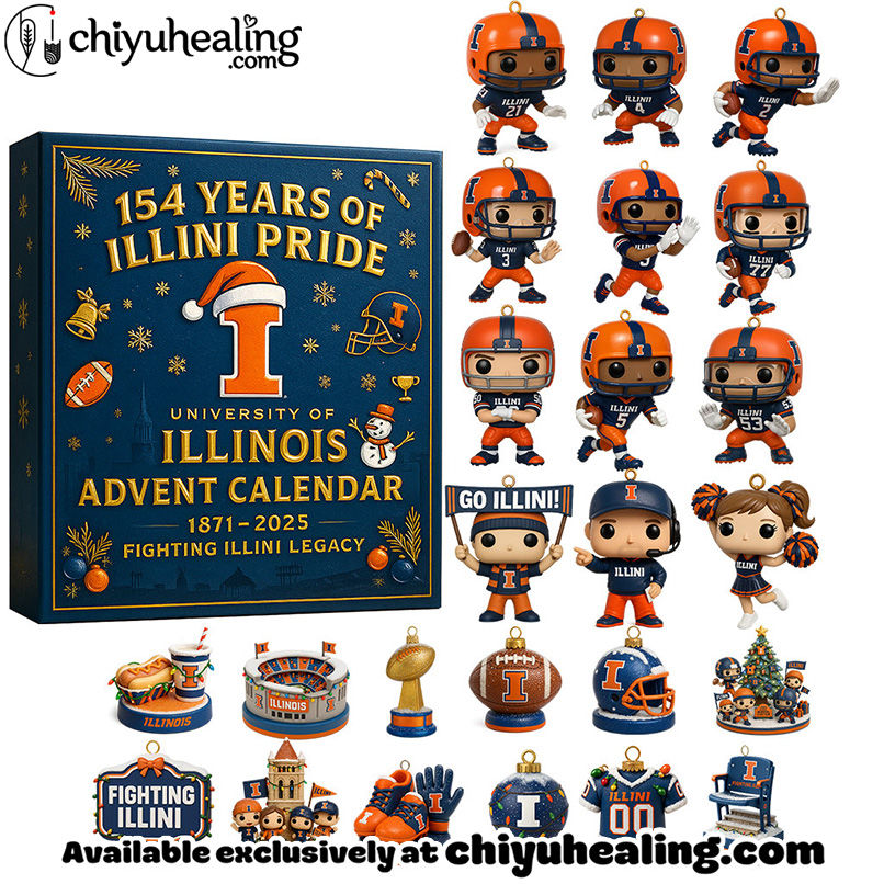 University of Illinois Fighting Illini Advent Calendar (2025 Edition), Christmas Countdown Advent Calendar Gift Box with 24 Acrylic Ornaments University of Illinois Fighting Illini Advent Calendar (2025 Edition), Christmas Countdown Advent Calendar Gift Box with 24 Acrylic Ornaments