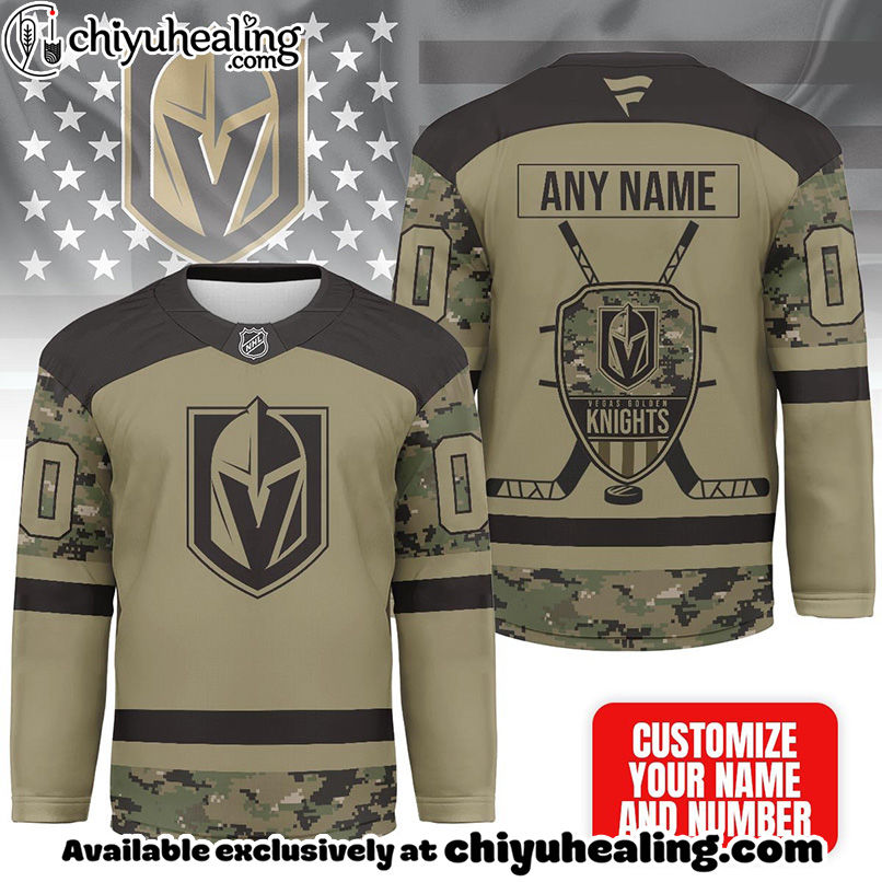 Vegas Golden Knights - Premium NHL Camo Army Hockey Jersey