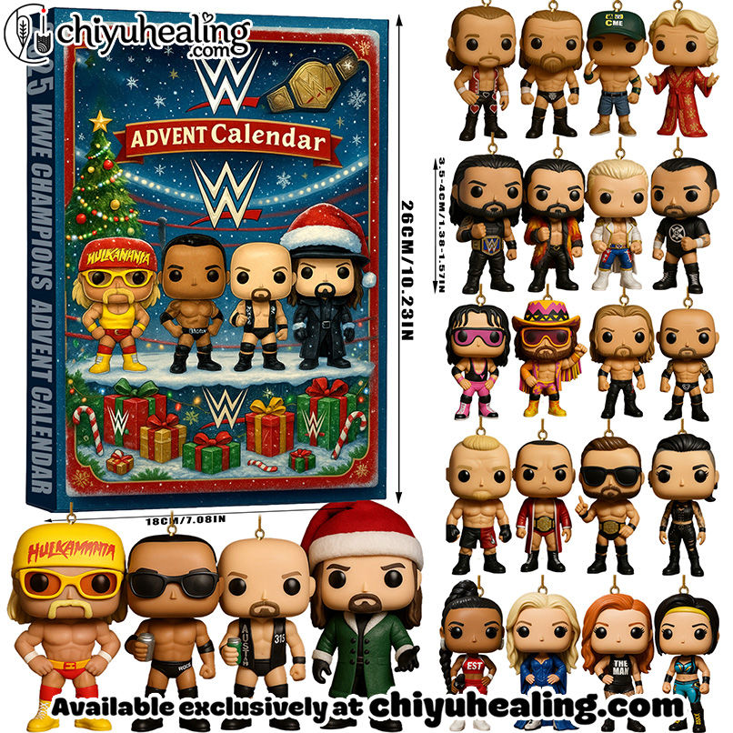 WWE Champions 2025 Advent Calendar, Christmas Countdown Advent Calendar Gift Box with 24 Acrylic Ornaments