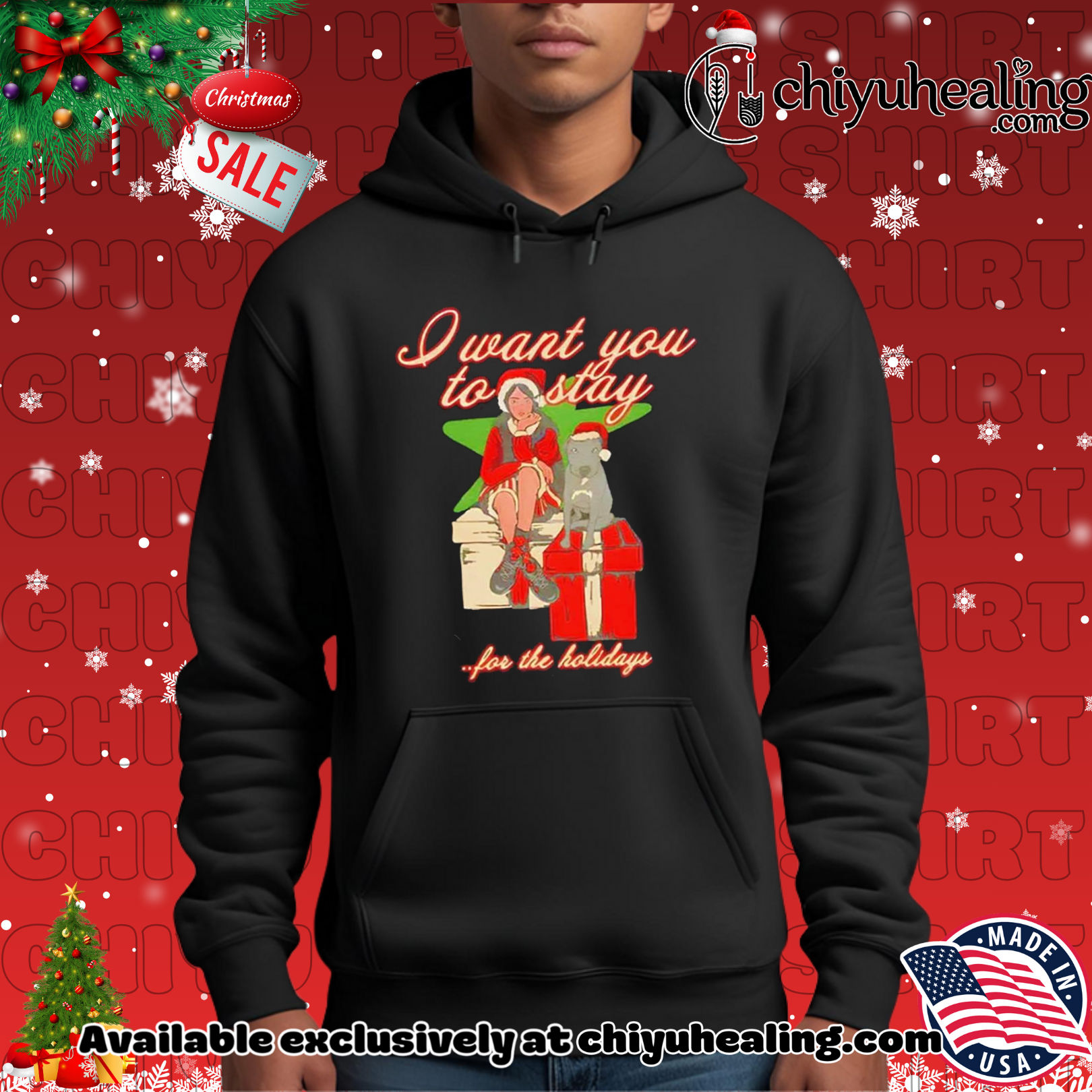 Want you to stay for the holiday Santa shirt, Hoodie, Sweatshirt, Poster Canvas, Mug, Ornaments 2 Want you to stay for the holiday Santa shirt, Hoodie, Sweatshirt, Poster Canvas, Mug, Ornaments